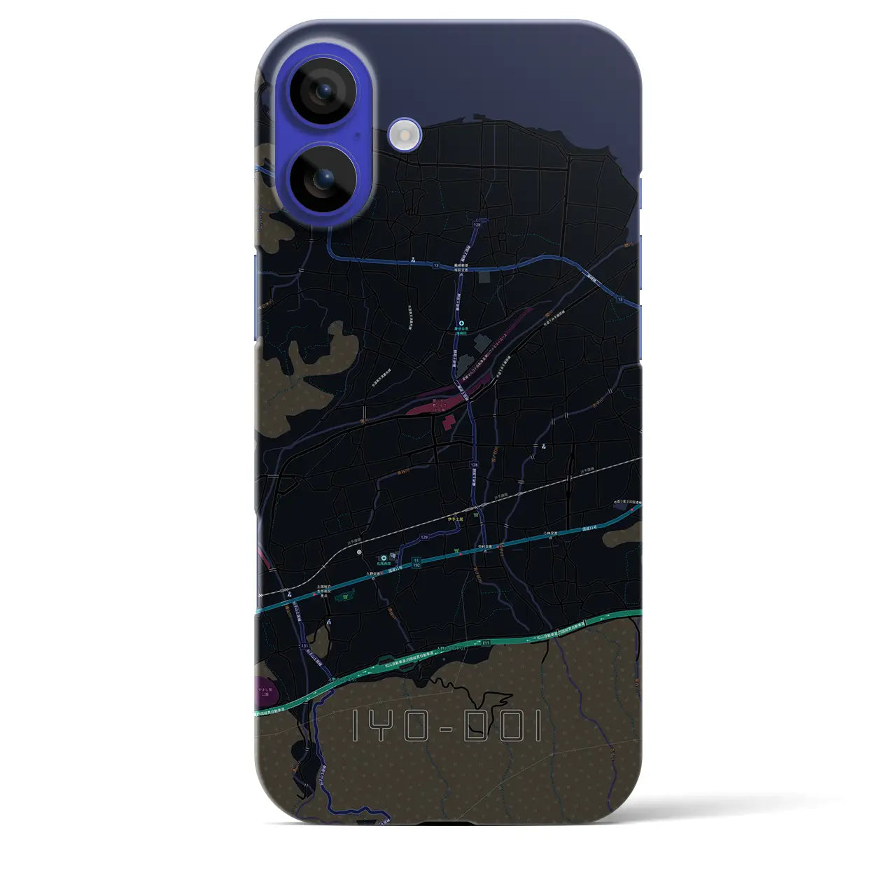 【伊予土居(愛媛県)】地図柄iPhoneケース(バックカバータイプ)