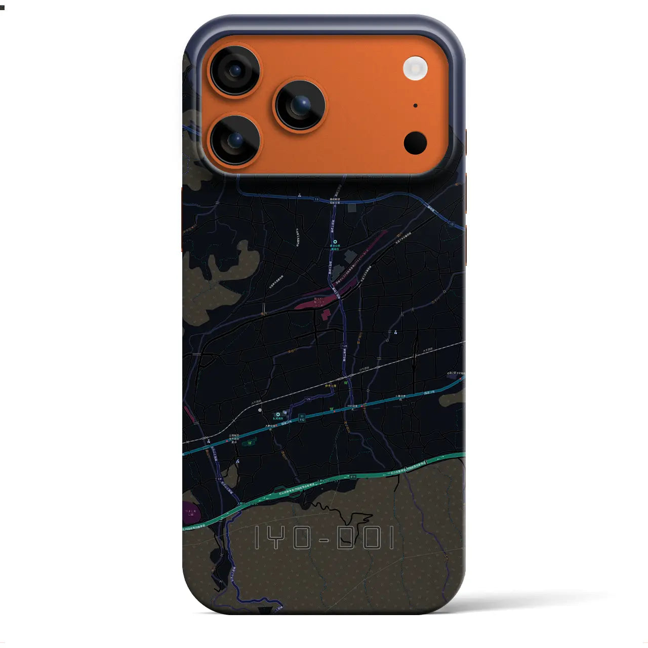 【伊予土居(愛媛県)】地図柄iPhoneケース(バックカバータイプ)