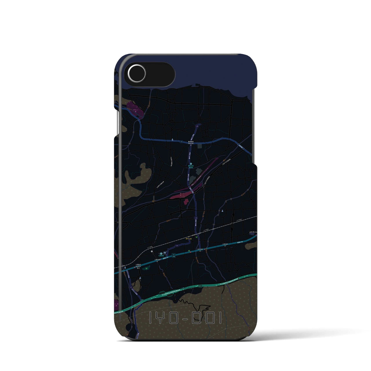 【伊予土居(愛媛県)】地図柄iPhoneケース(バックカバータイプ)