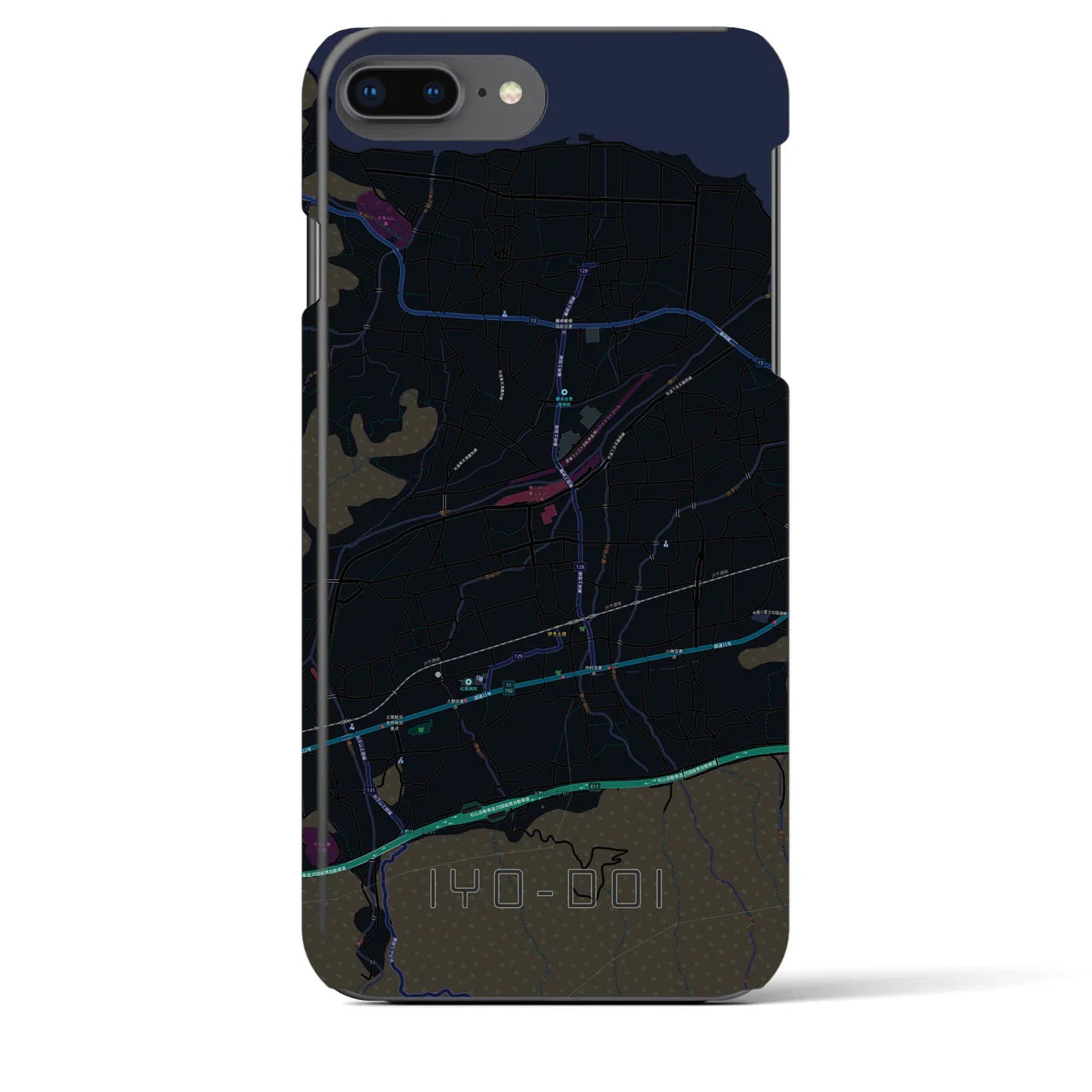 【伊予土居(愛媛県)】地図柄iPhoneケース(バックカバータイプ)