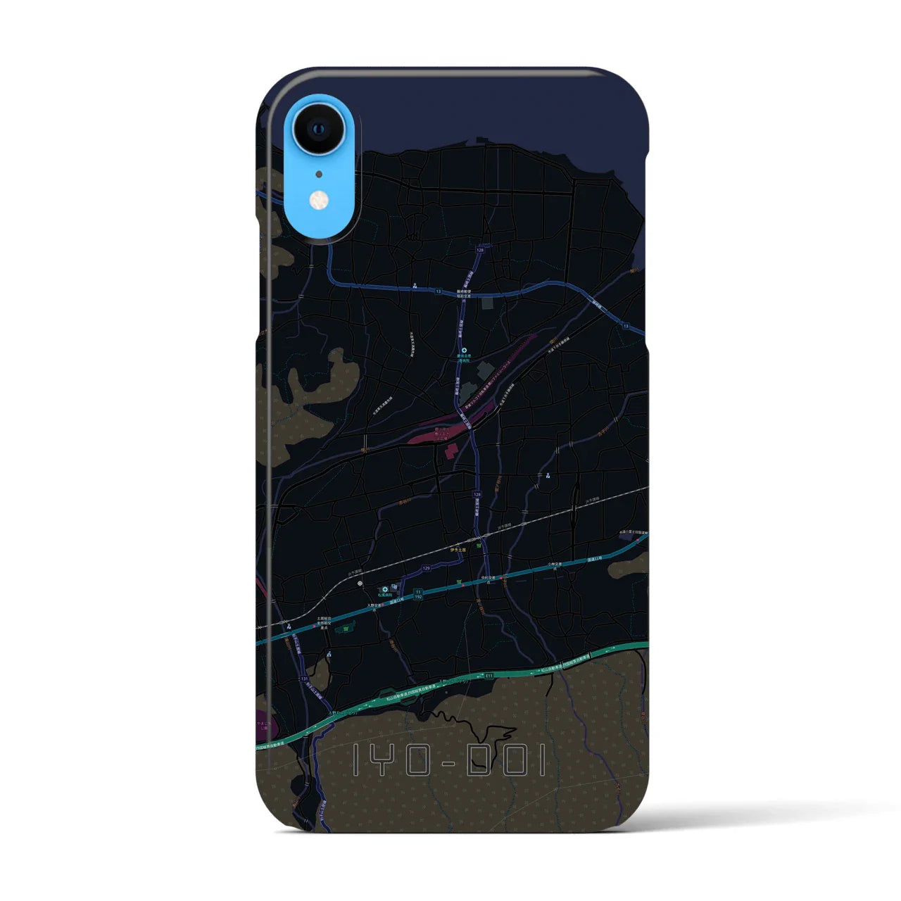 【伊予土居(愛媛県)】地図柄iPhoneケース(バックカバータイプ)