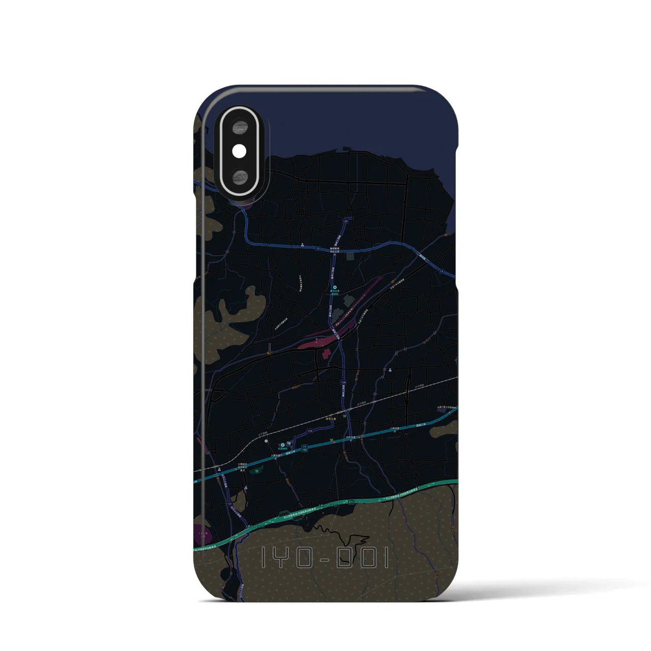 【伊予土居(愛媛県)】地図柄iPhoneケース(バックカバータイプ)