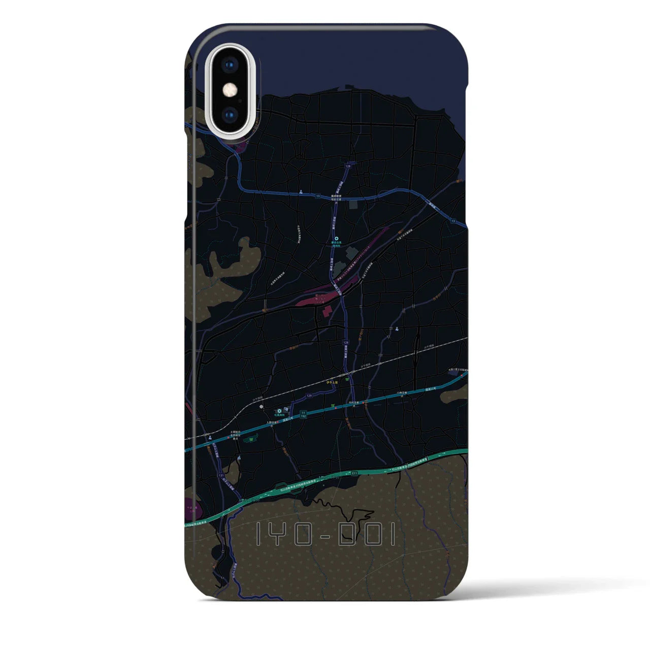 【伊予土居(愛媛県)】地図柄iPhoneケース(バックカバータイプ)