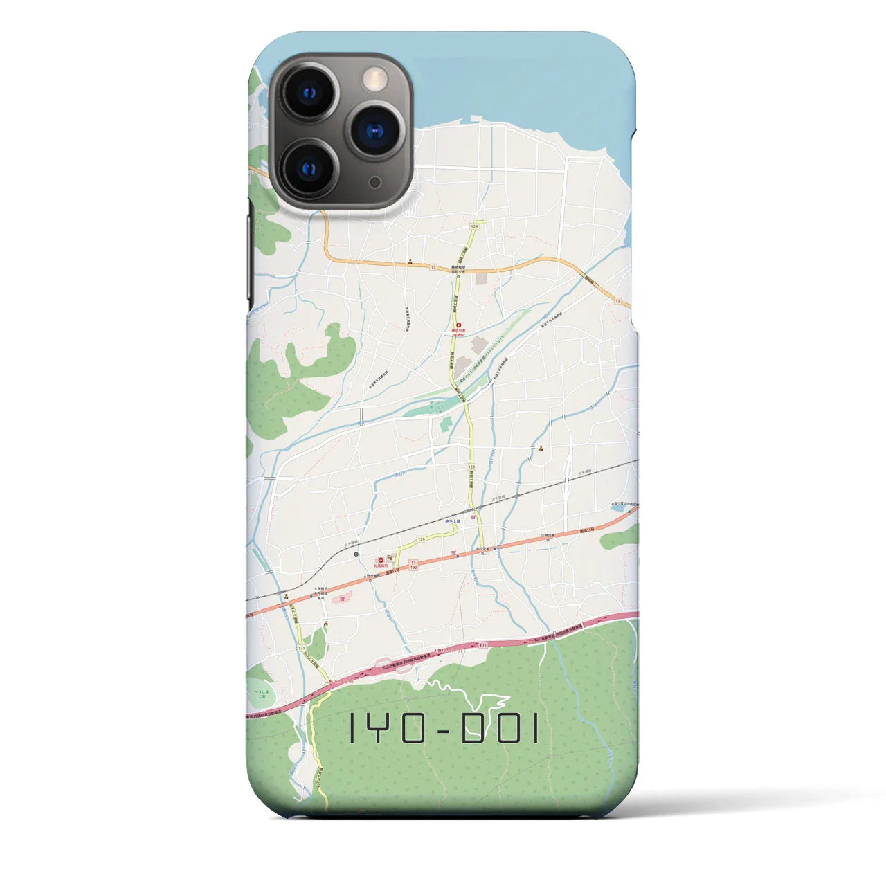 【伊予土居(愛媛県)】地図柄iPhoneケース(バックカバータイプ)