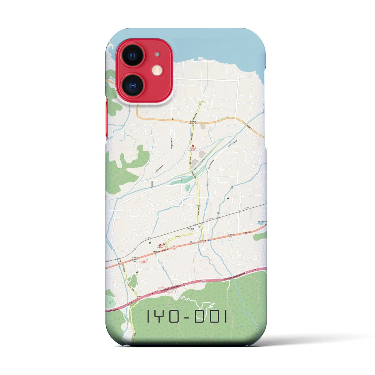 【伊予土居(愛媛県)】地図柄iPhoneケース(バックカバータイプ)
