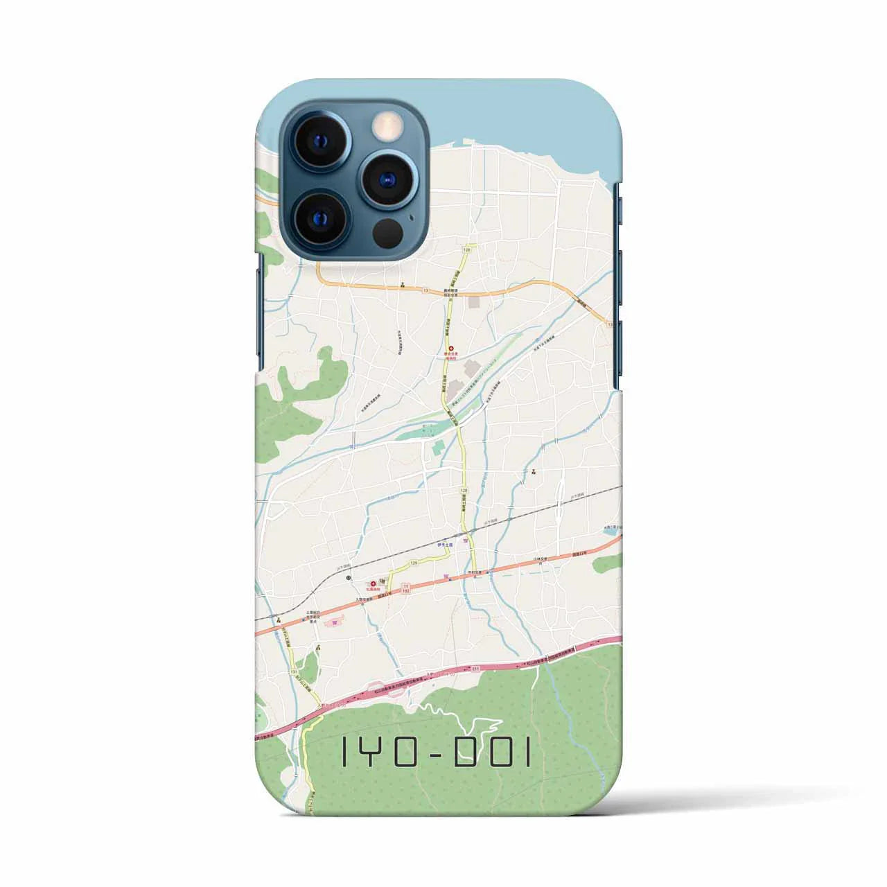 【伊予土居(愛媛県)】地図柄iPhoneケース(バックカバータイプ)