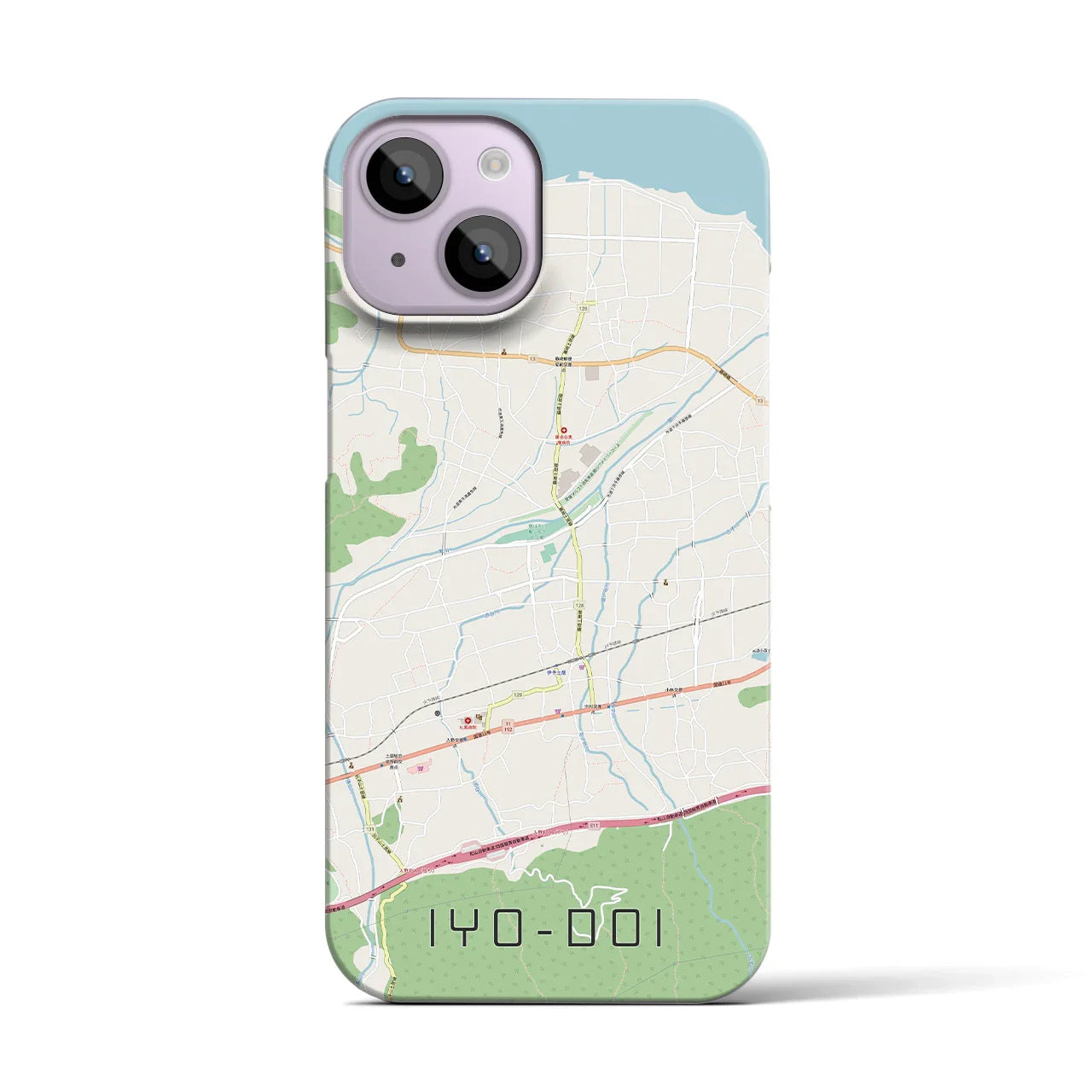 【伊予土居(愛媛県)】地図柄iPhoneケース(バックカバータイプ)