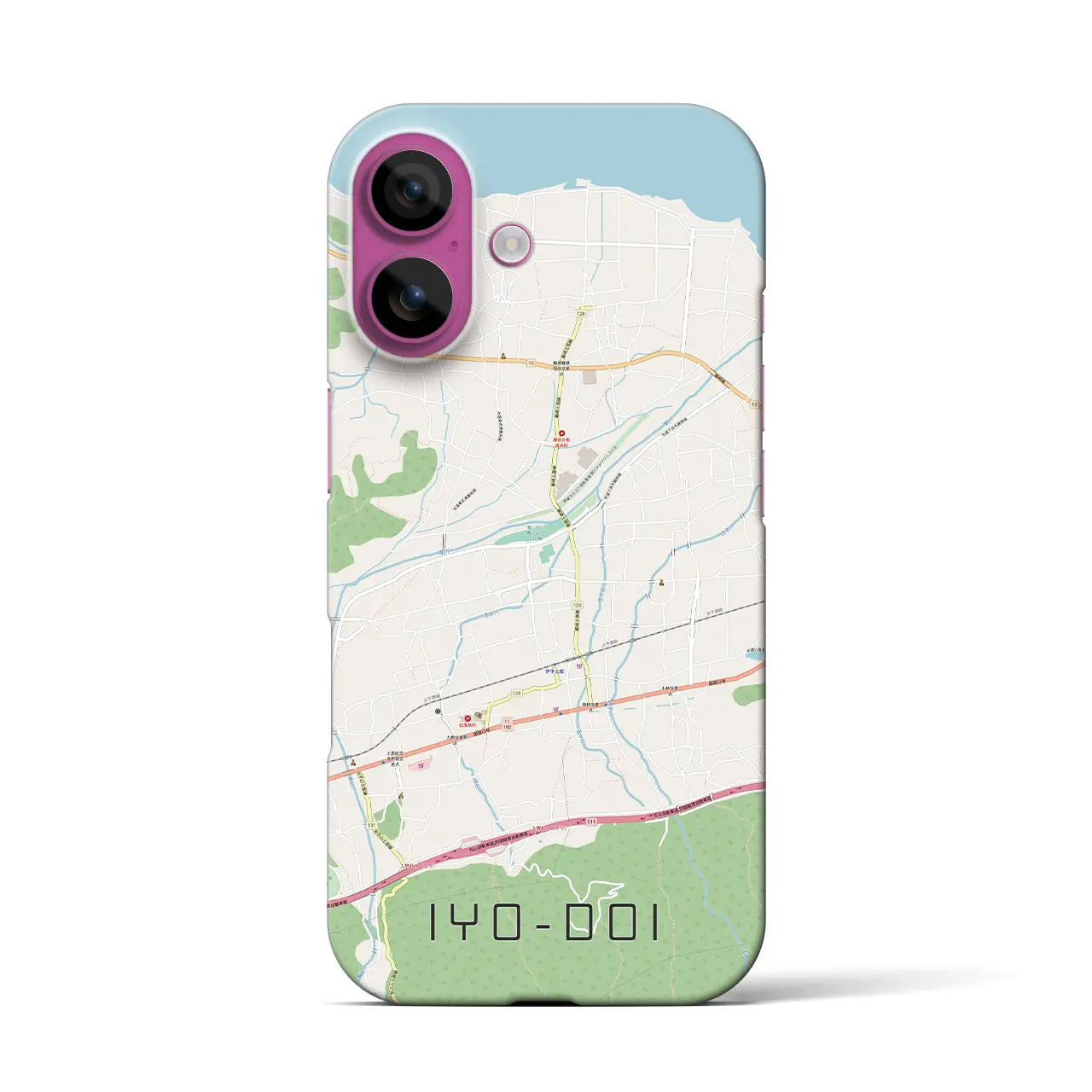 【伊予土居(愛媛県)】地図柄iPhoneケース(バックカバータイプ)