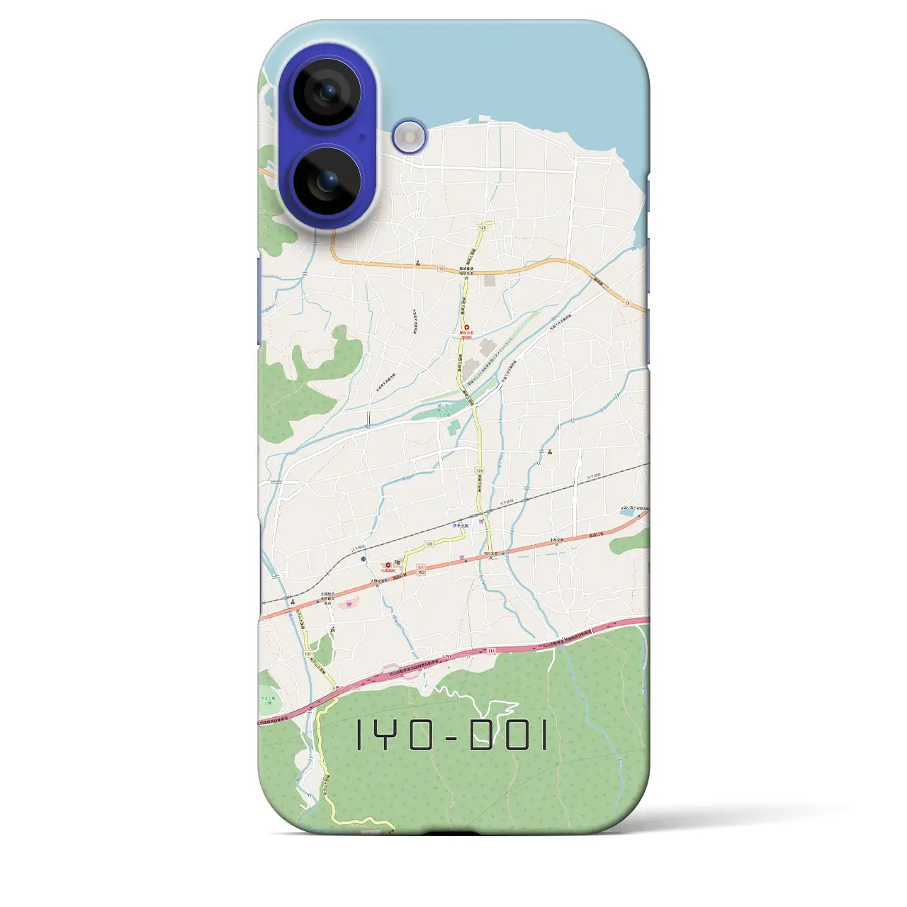 【伊予土居(愛媛県)】地図柄iPhoneケース(バックカバータイプ)ナチュラル・iPhone 16 Pro Max 用