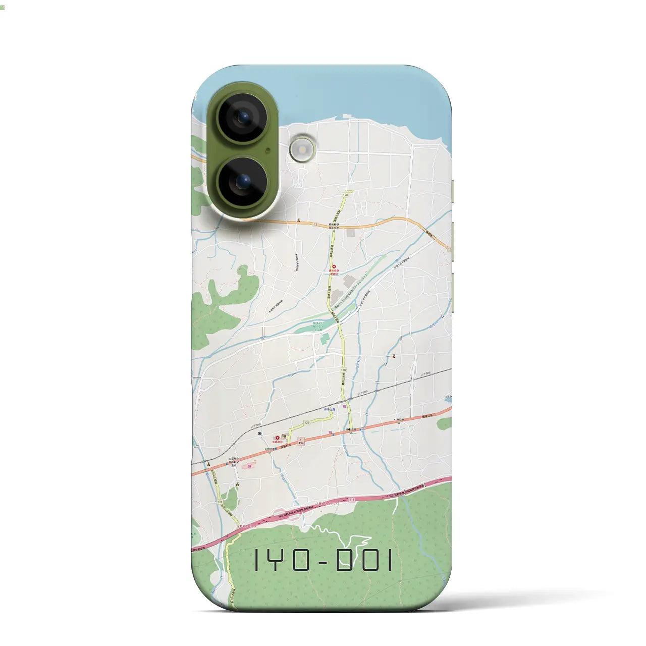 【伊予土居(愛媛県)】地図柄iPhoneケース(バックカバータイプ)