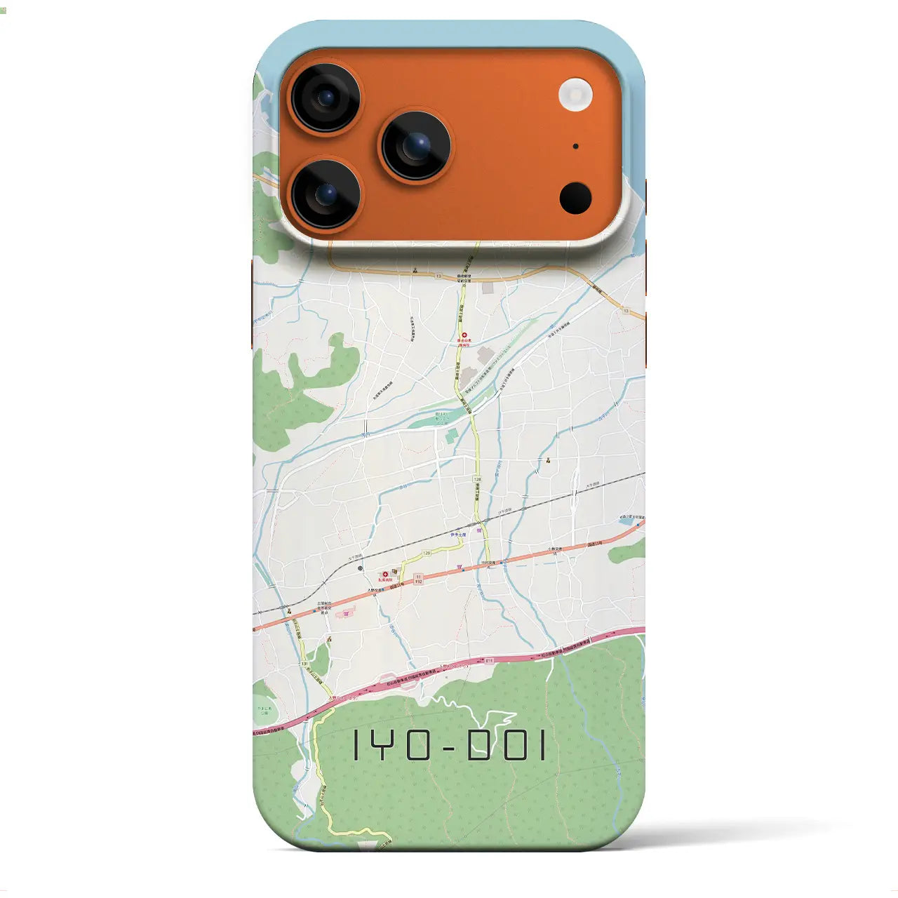 【伊予土居(愛媛県)】地図柄iPhoneケース(バックカバータイプ)