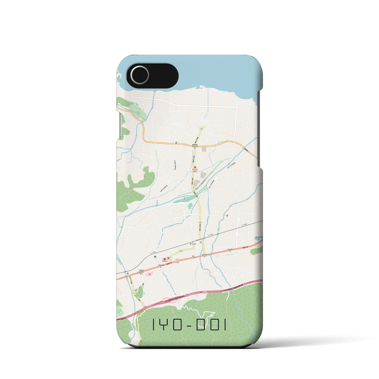 【伊予土居(愛媛県)】地図柄iPhoneケース(バックカバータイプ)