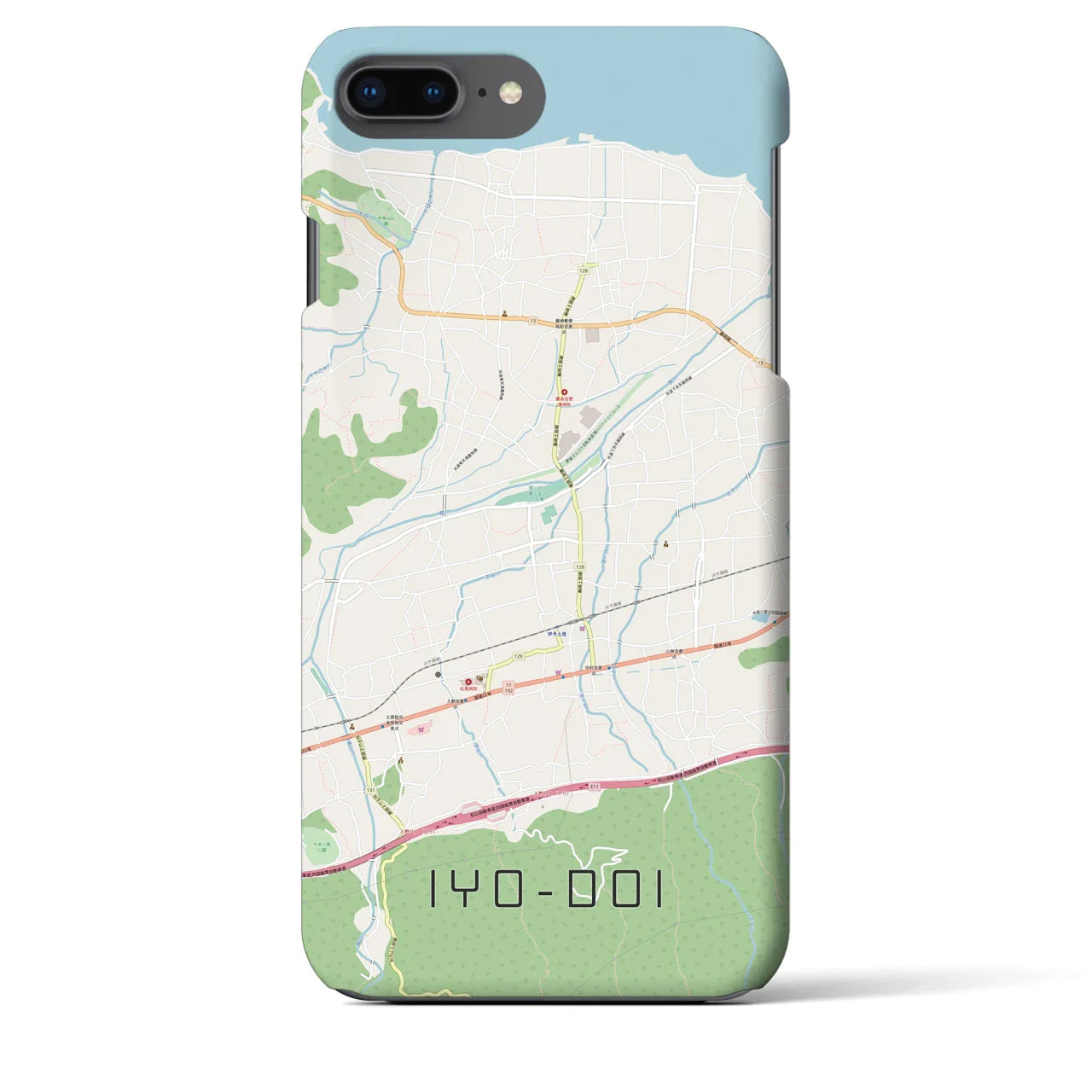 【伊予土居(愛媛県)】地図柄iPhoneケース(バックカバータイプ)