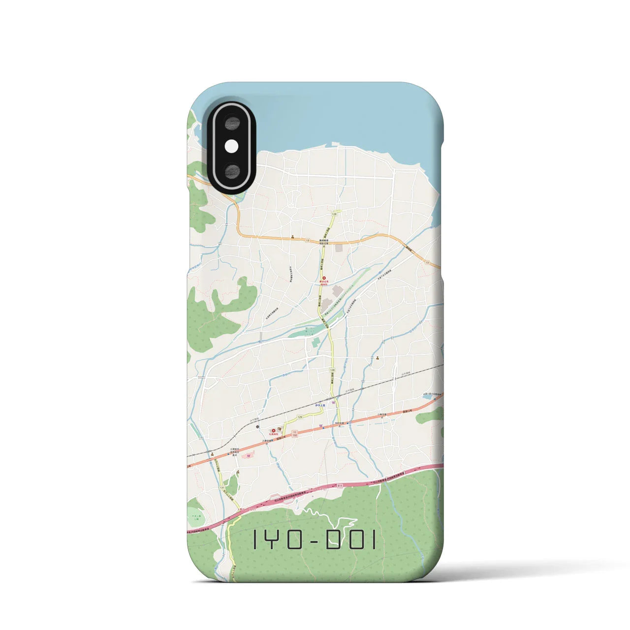 【伊予土居(愛媛県)】地図柄iPhoneケース(バックカバータイプ)