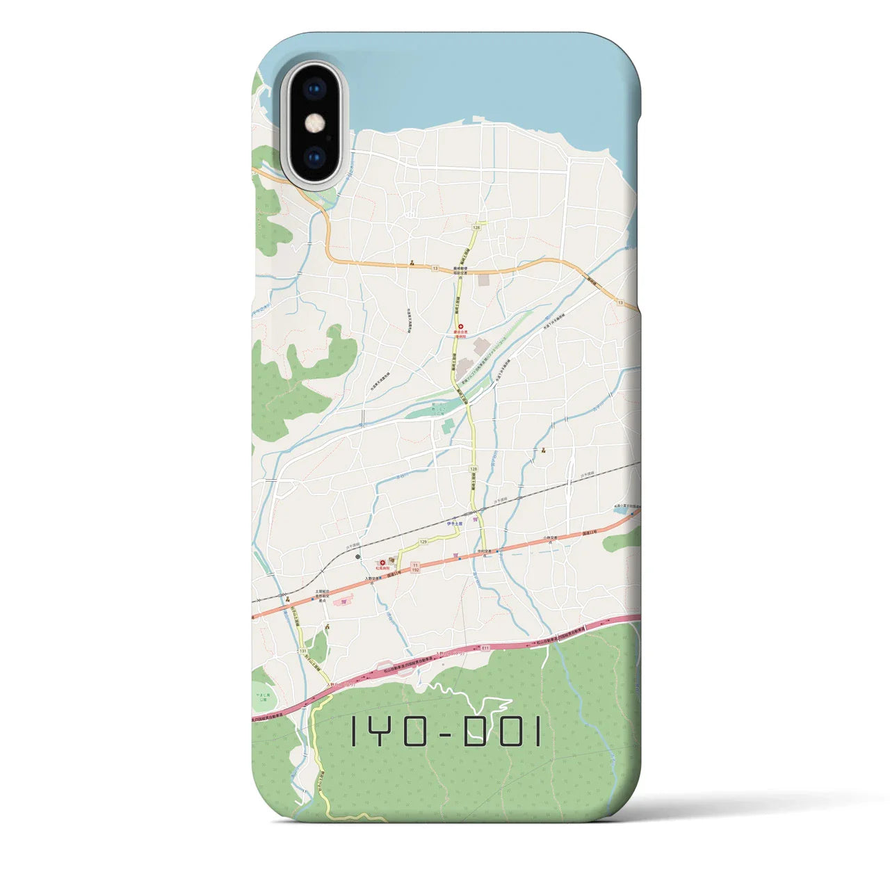 【伊予土居(愛媛県)】地図柄iPhoneケース(バックカバータイプ)