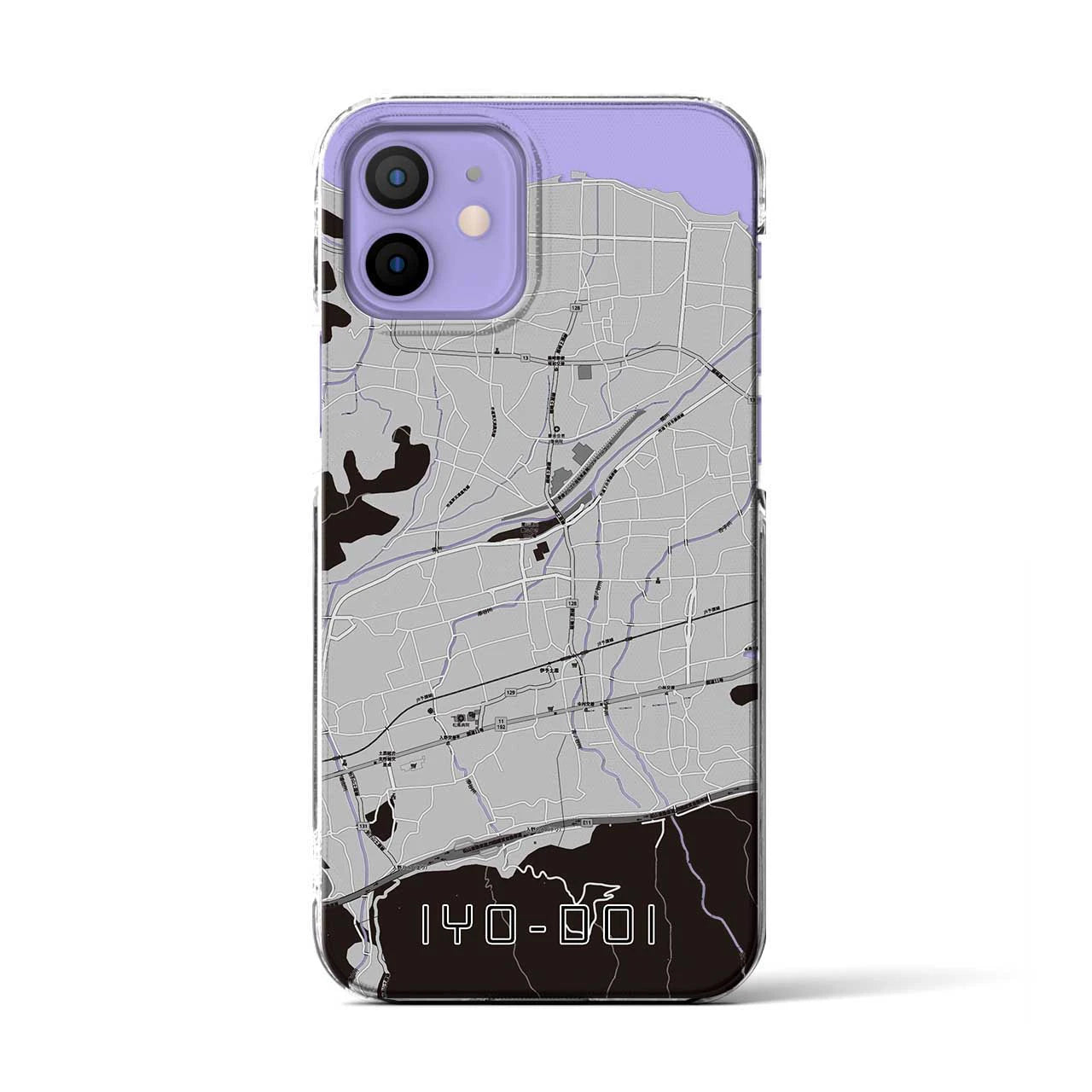 【伊予土居(愛媛県)】地図柄iPhoneケース(クリアタイプ)