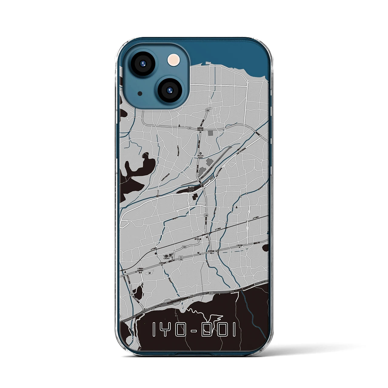 【伊予土居(愛媛県)】地図柄iPhoneケース(クリアタイプ)