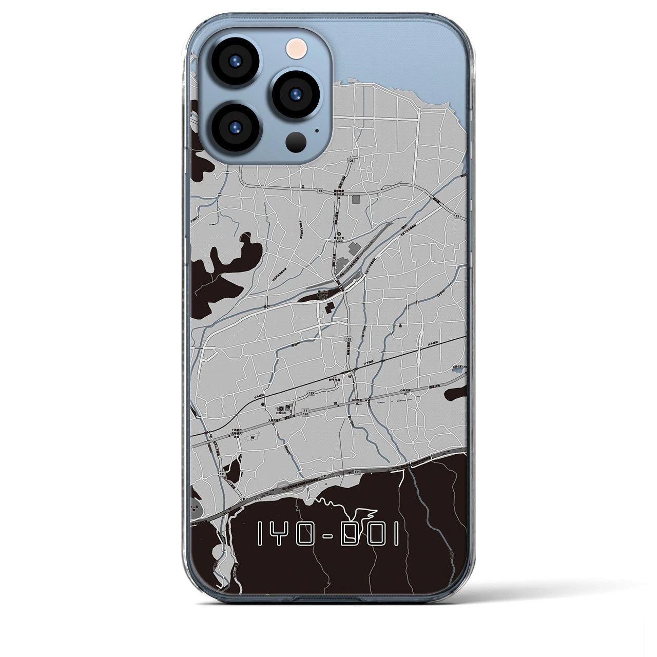 【伊予土居(愛媛県)】地図柄iPhoneケース(クリアタイプ)