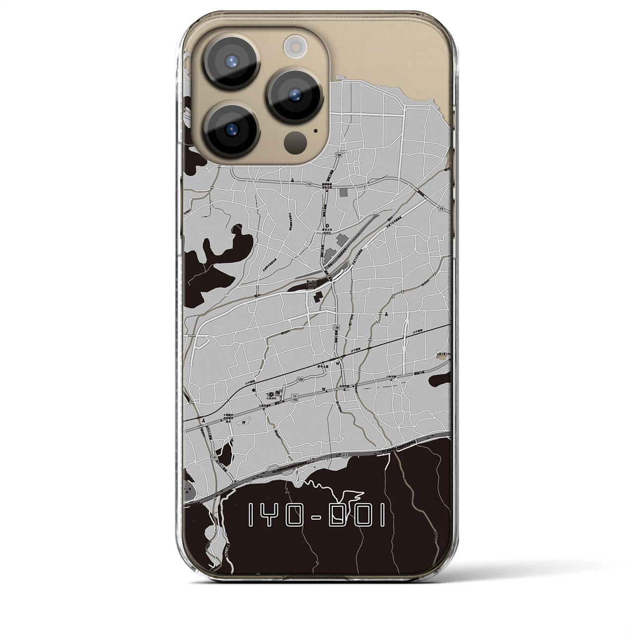 【伊予土居(愛媛県)】地図柄iPhoneケース(クリアタイプ)