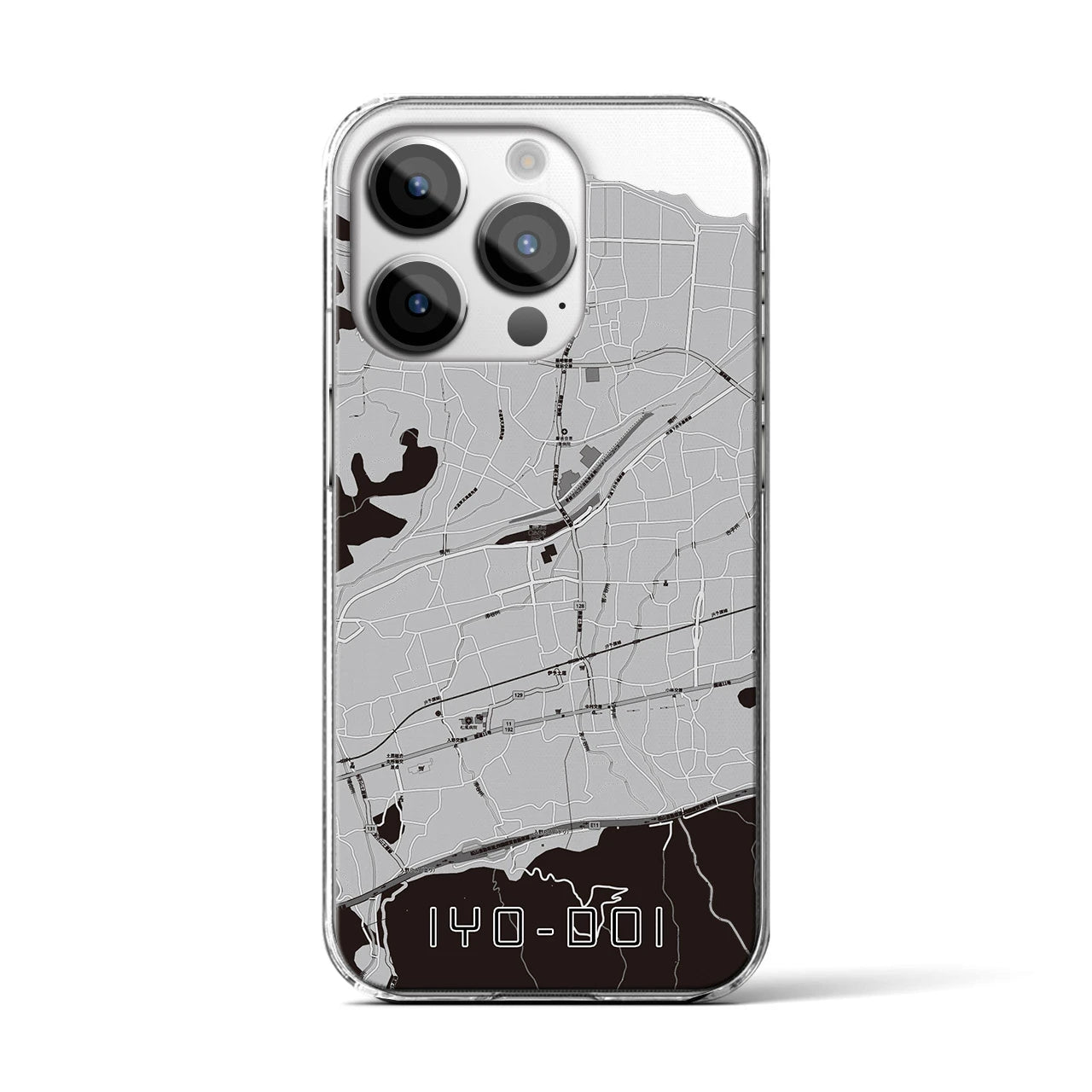 【伊予土居(愛媛県)】地図柄iPhoneケース(クリアタイプ)