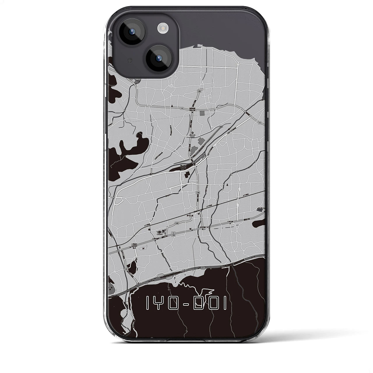 【伊予土居(愛媛県)】地図柄iPhoneケース(クリアタイプ)