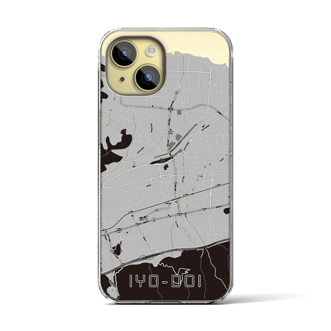 【伊予土居(愛媛県)】地図柄iPhoneケース(クリアタイプ)