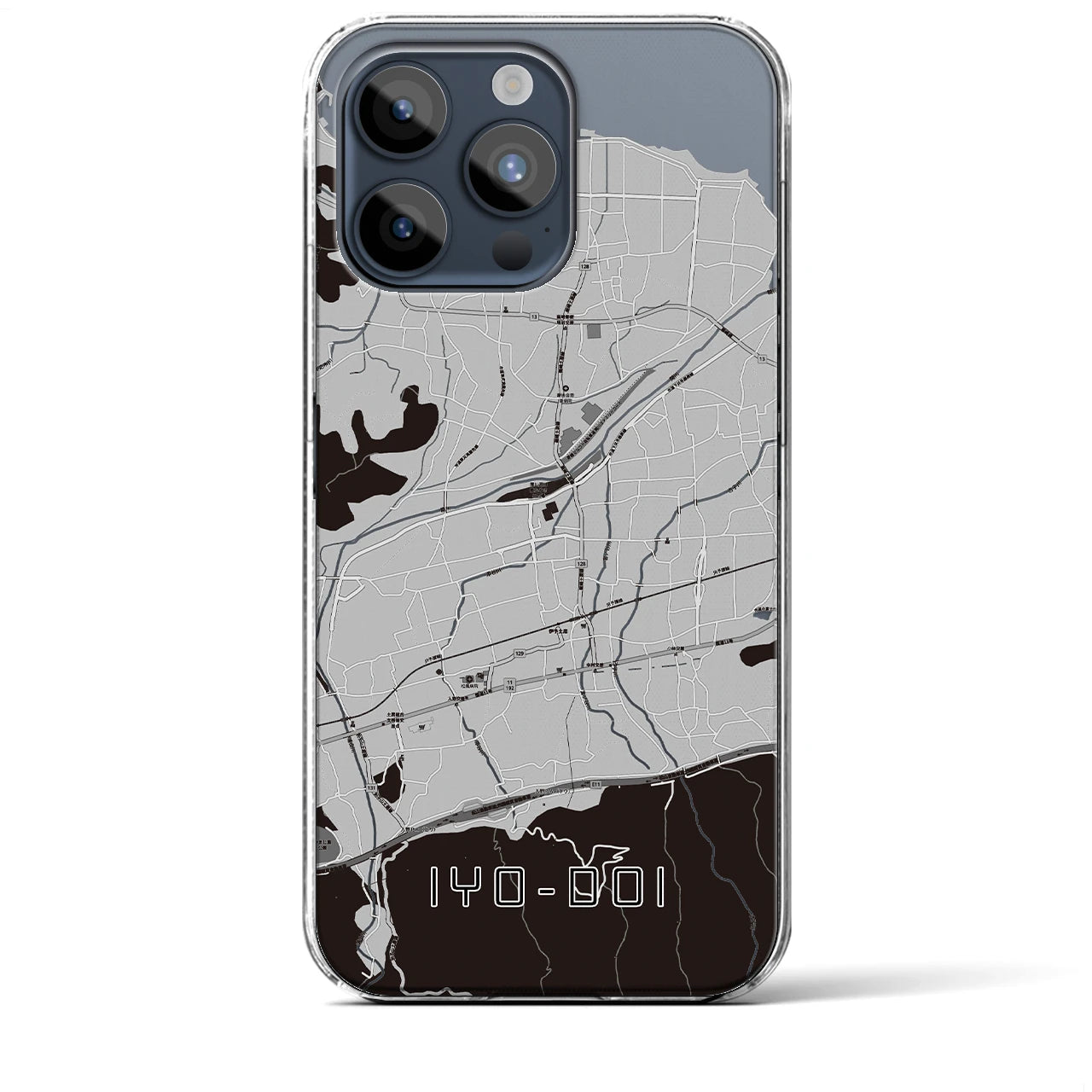 【伊予土居(愛媛県)】地図柄iPhoneケース(クリアタイプ)