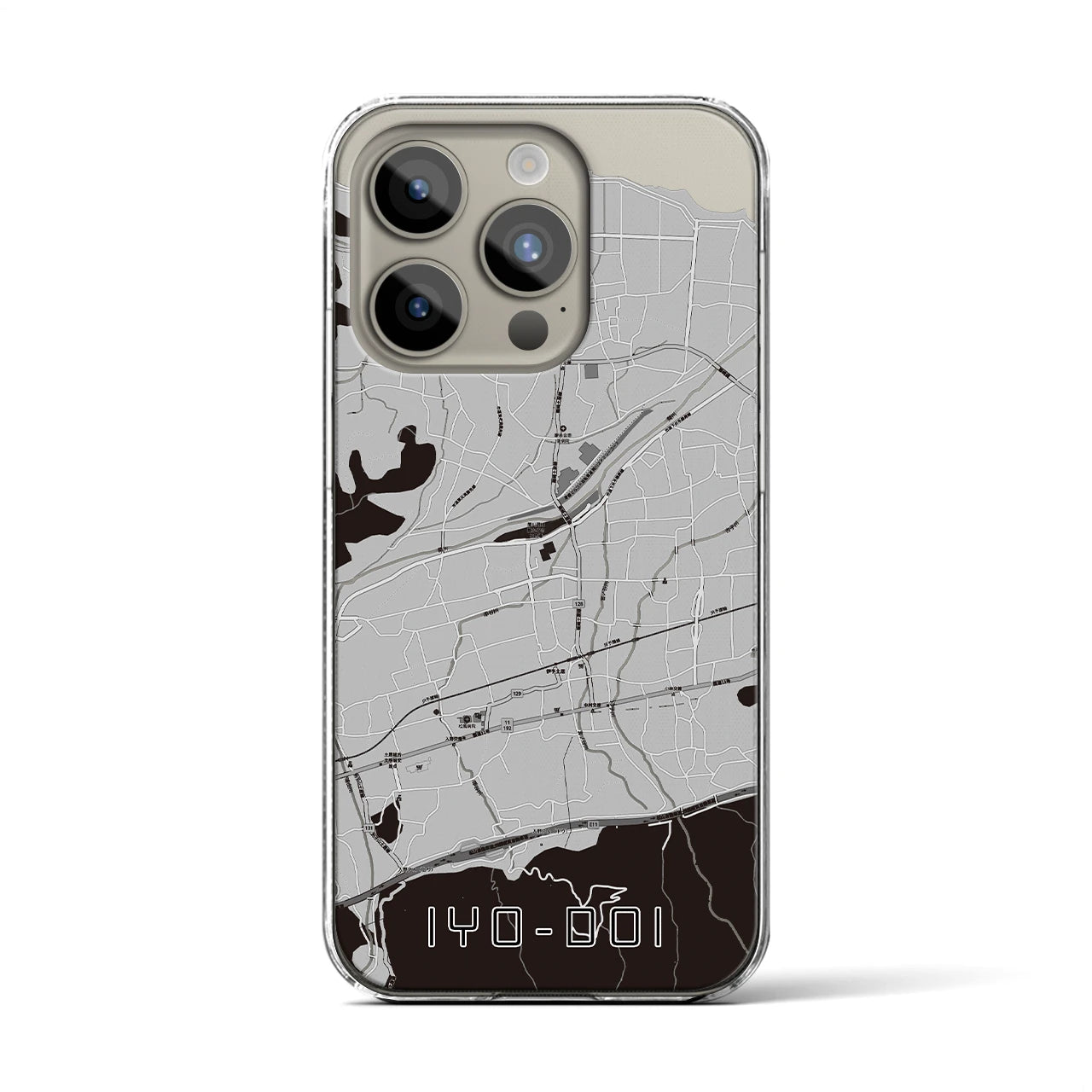 【伊予土居(愛媛県)】地図柄iPhoneケース(クリアタイプ)