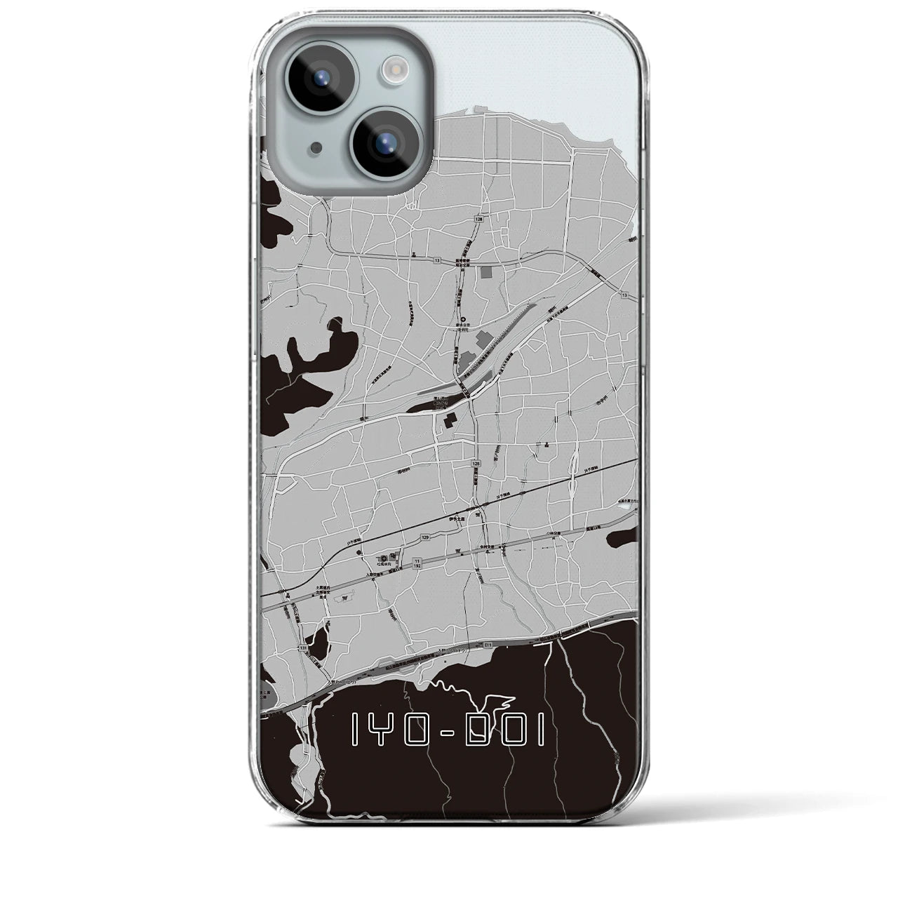 【伊予土居(愛媛県)】地図柄iPhoneケース(クリアタイプ)