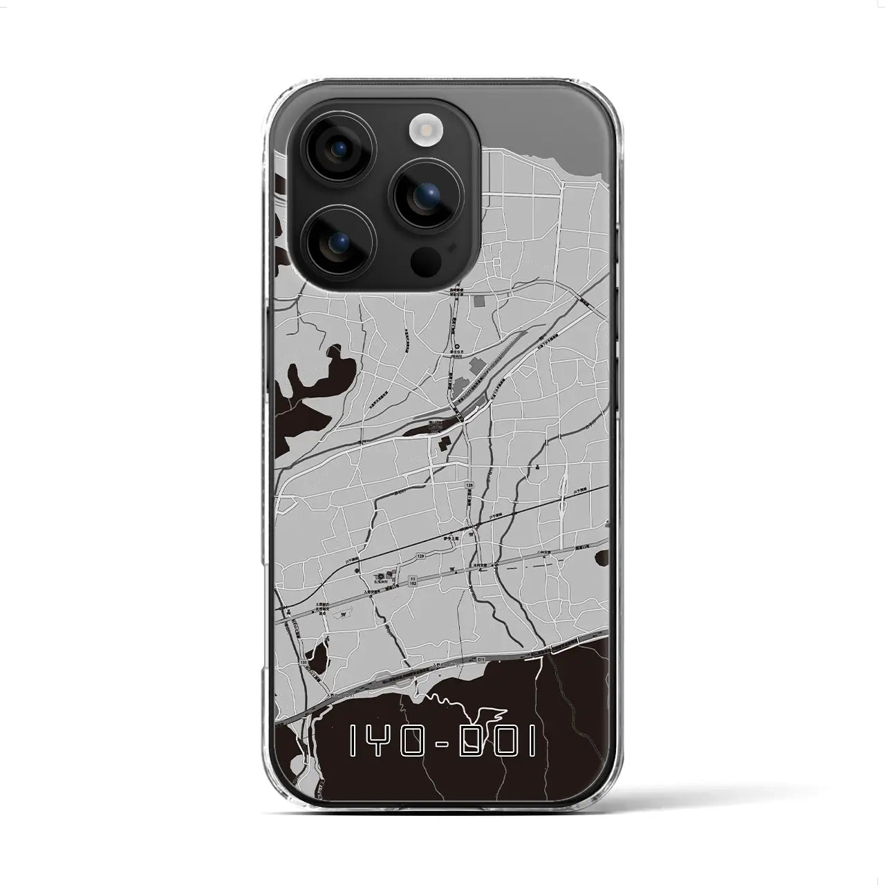 【伊予土居(愛媛県)】地図柄iPhoneケース(クリアタイプ)