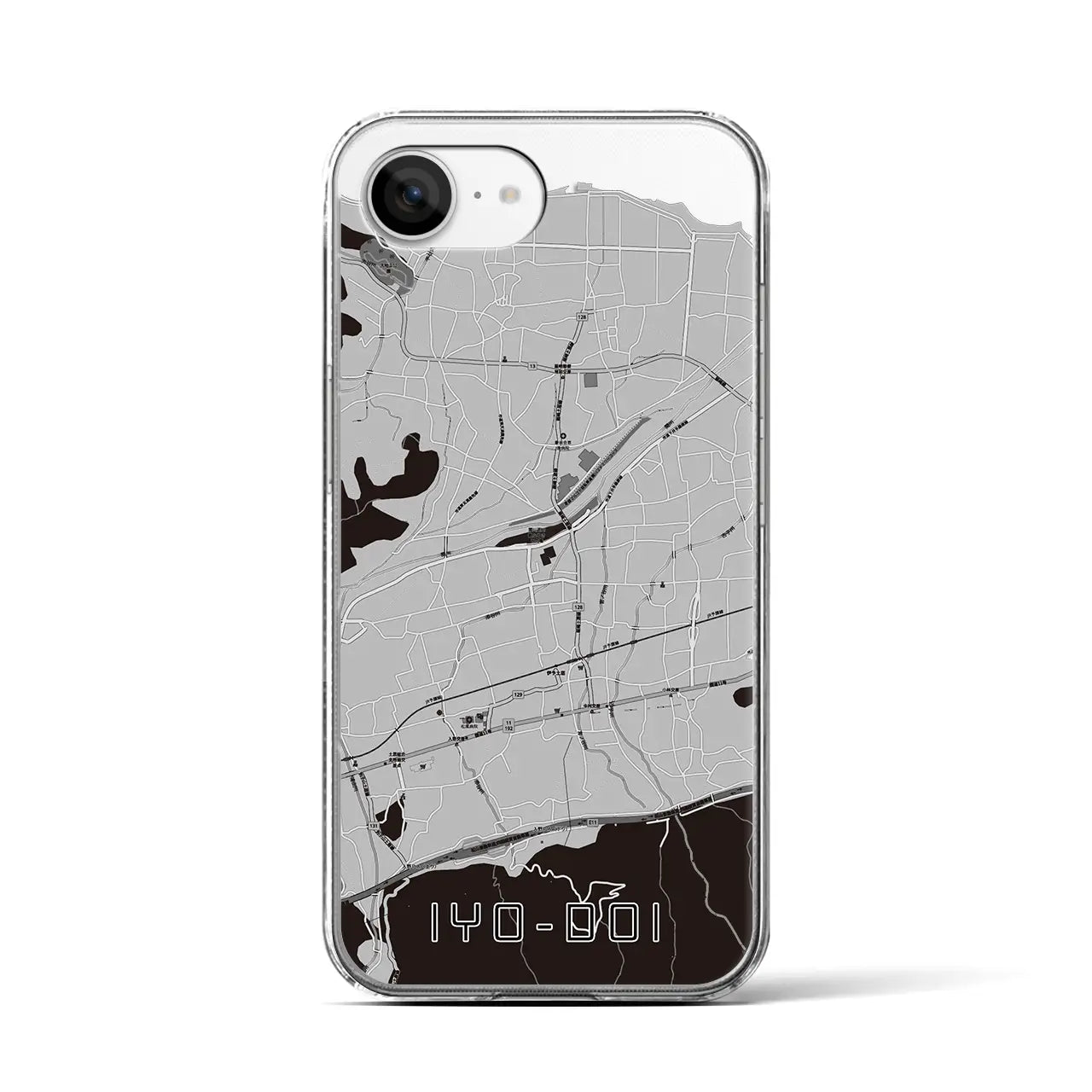 【伊予土居(愛媛県)】地図柄iPhoneケース(クリアタイプ)