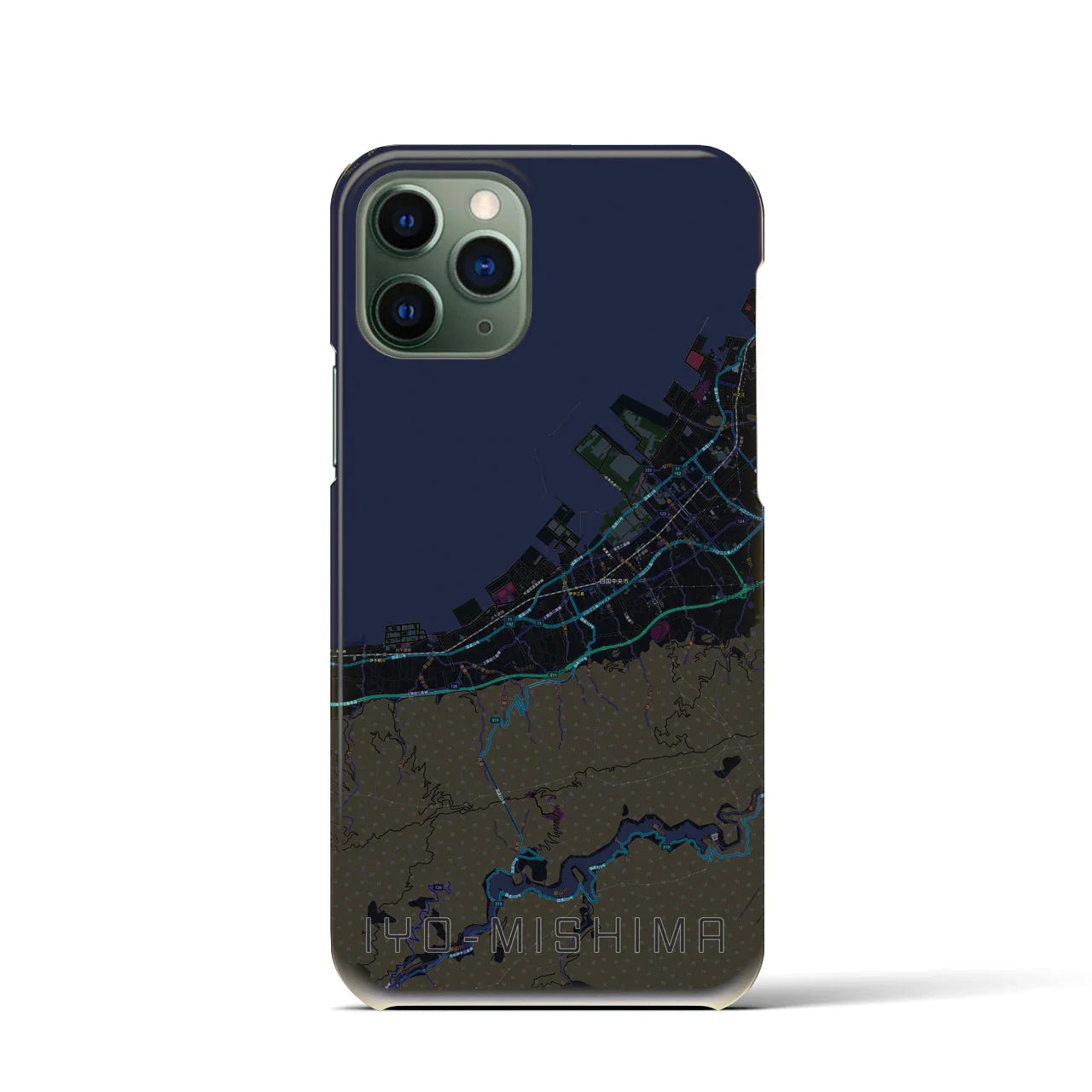 【伊予三島(愛媛県)】地図柄iPhoneケース(バックカバータイプ)