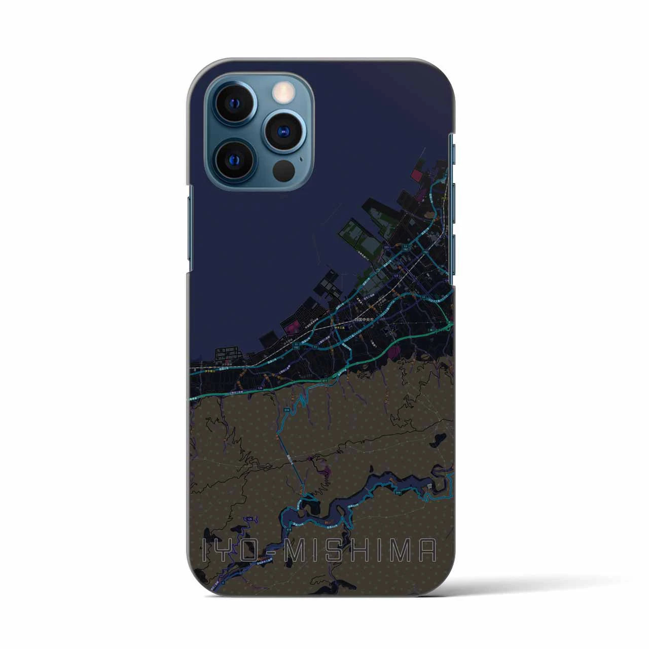 【伊予三島(愛媛県)】地図柄iPhoneケース(バックカバータイプ)