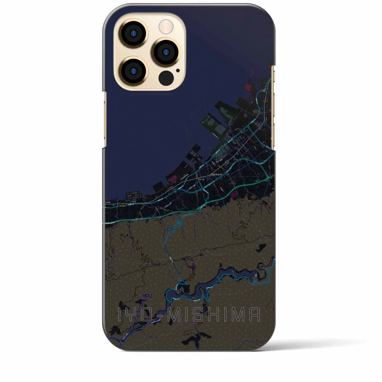 【伊予三島(愛媛県)】地図柄iPhoneケース(バックカバータイプ)