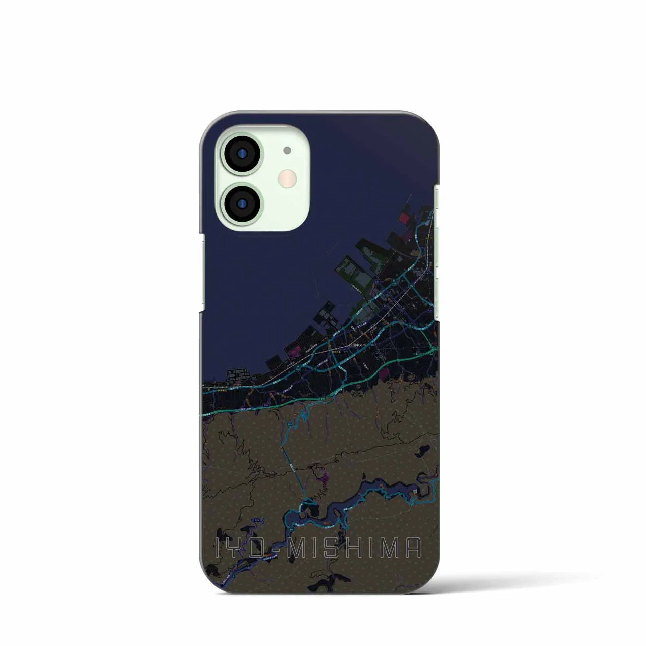 【伊予三島(愛媛県)】地図柄iPhoneケース(バックカバータイプ)