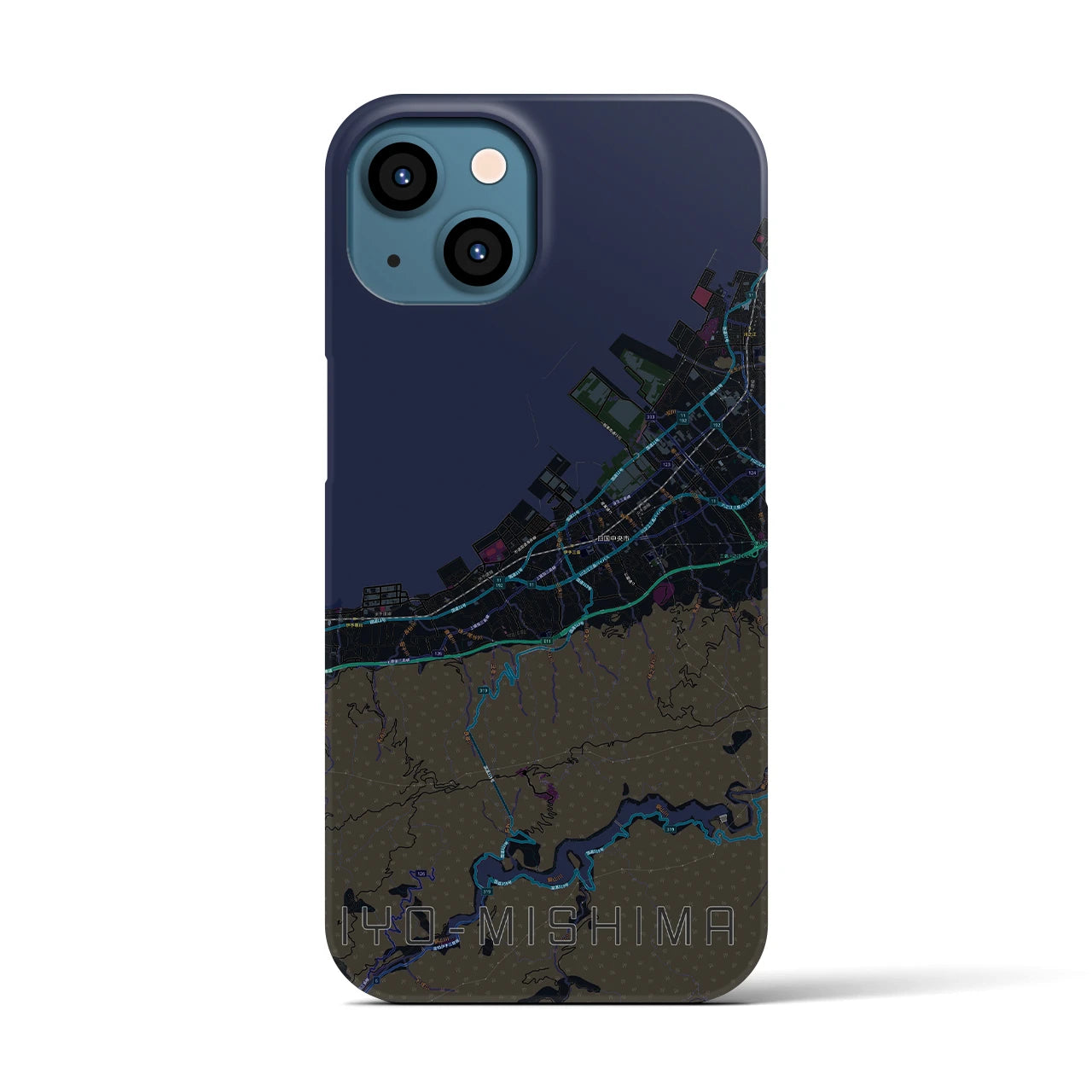 【伊予三島(愛媛県)】地図柄iPhoneケース(バックカバータイプ)