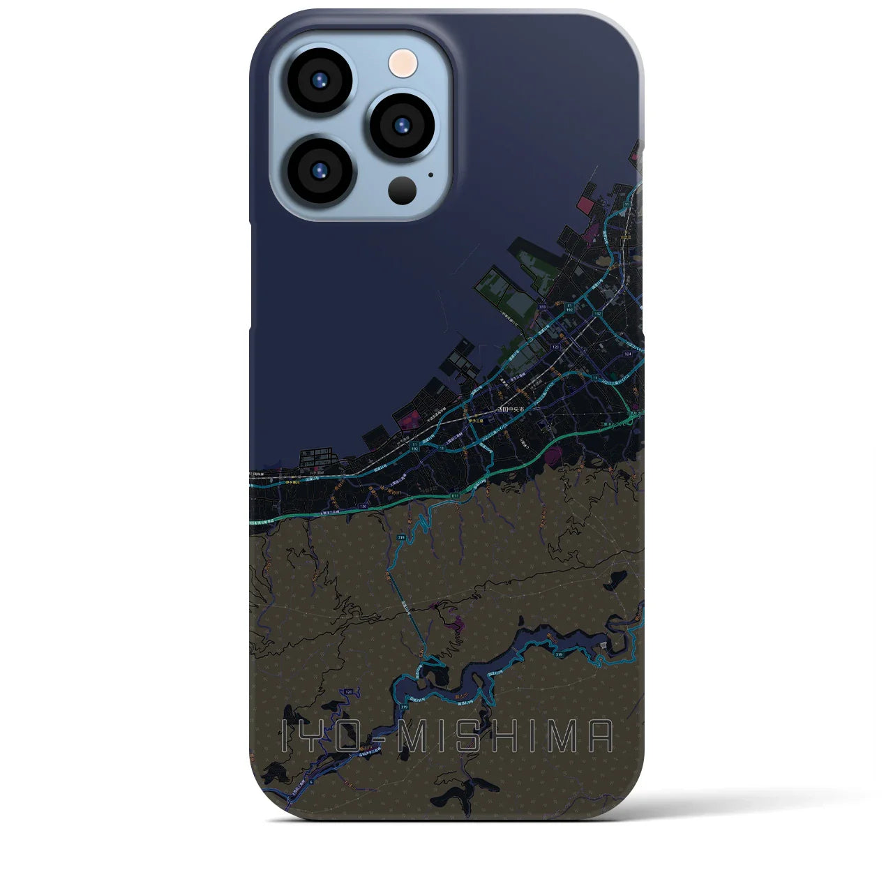【伊予三島(愛媛県)】地図柄iPhoneケース(バックカバータイプ)