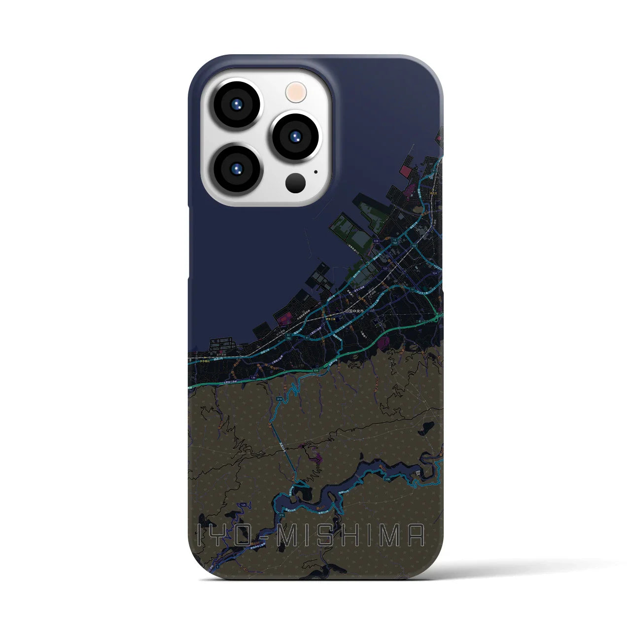 【伊予三島(愛媛県)】地図柄iPhoneケース(バックカバータイプ)