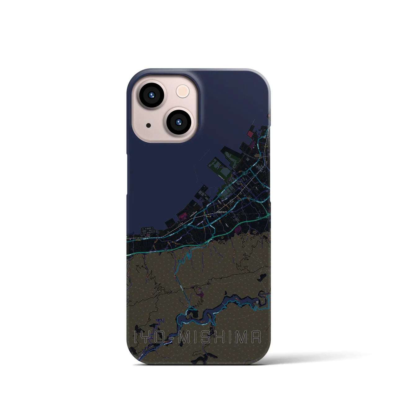 【伊予三島(愛媛県)】地図柄iPhoneケース(バックカバータイプ)
