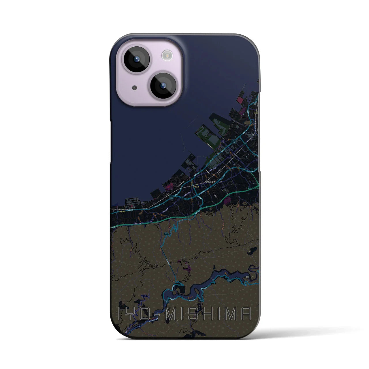 【伊予三島(愛媛県)】地図柄iPhoneケース(バックカバータイプ)