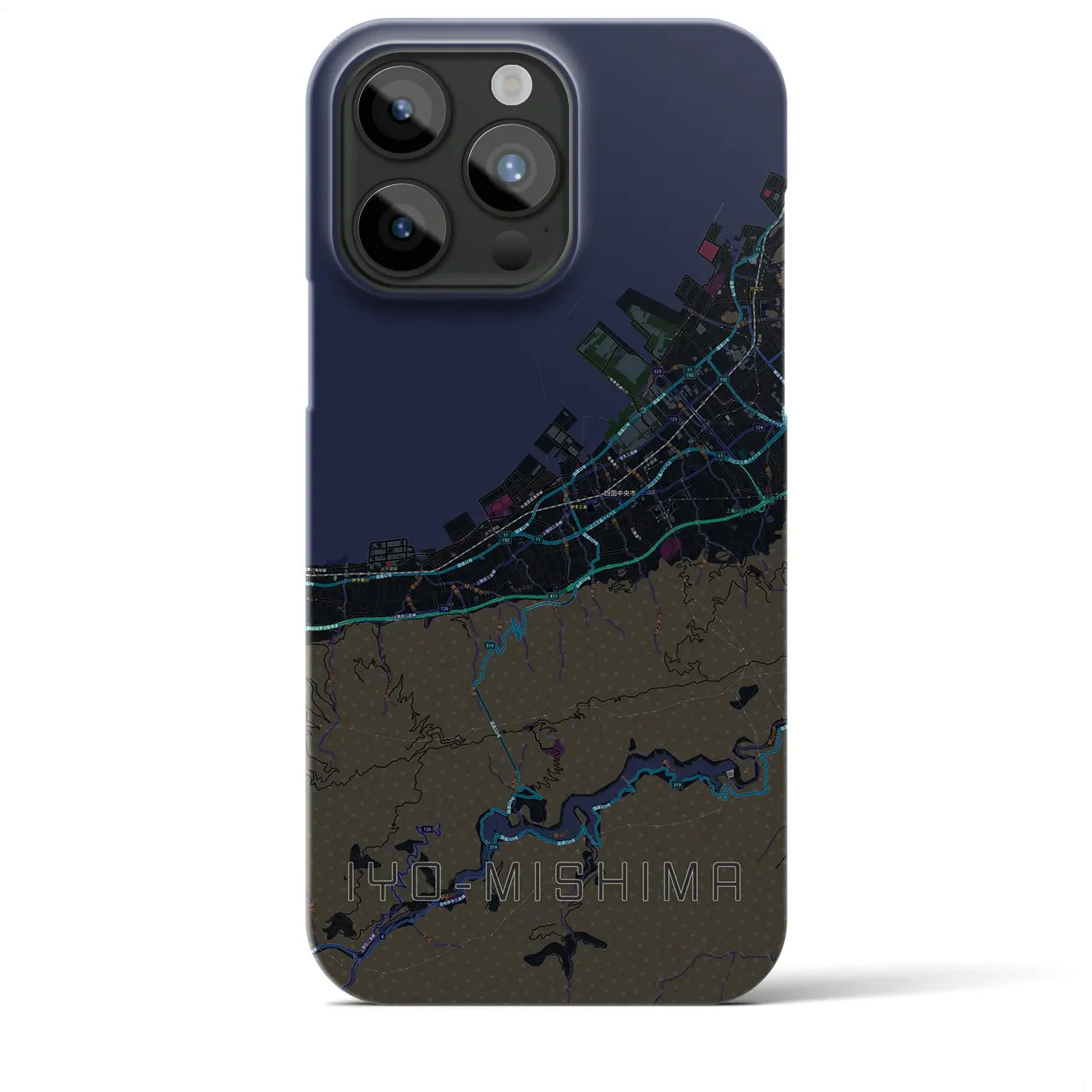 【伊予三島(愛媛県)】地図柄iPhoneケース(バックカバータイプ)