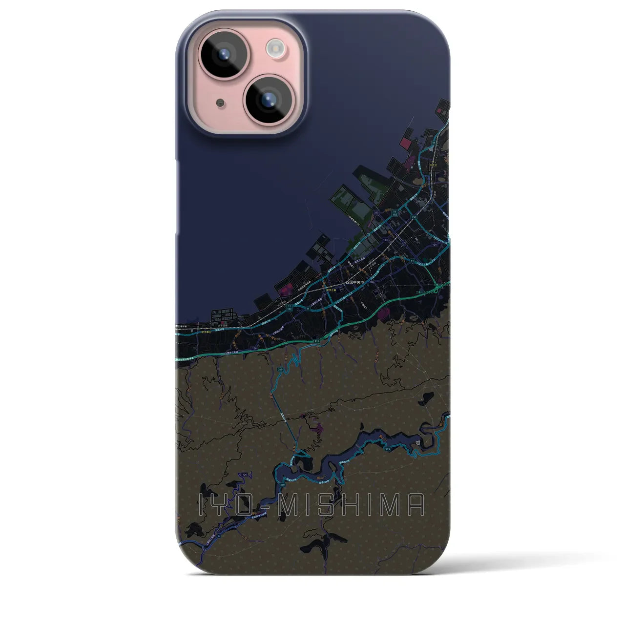 【伊予三島(愛媛県)】地図柄iPhoneケース(バックカバータイプ)