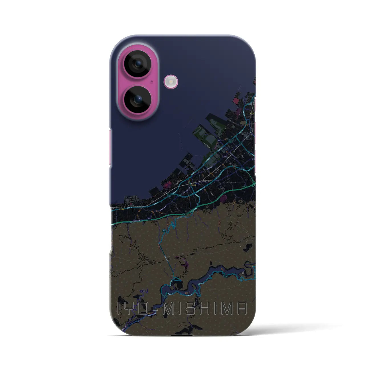 【伊予三島(愛媛県)】地図柄iPhoneケース(バックカバータイプ)