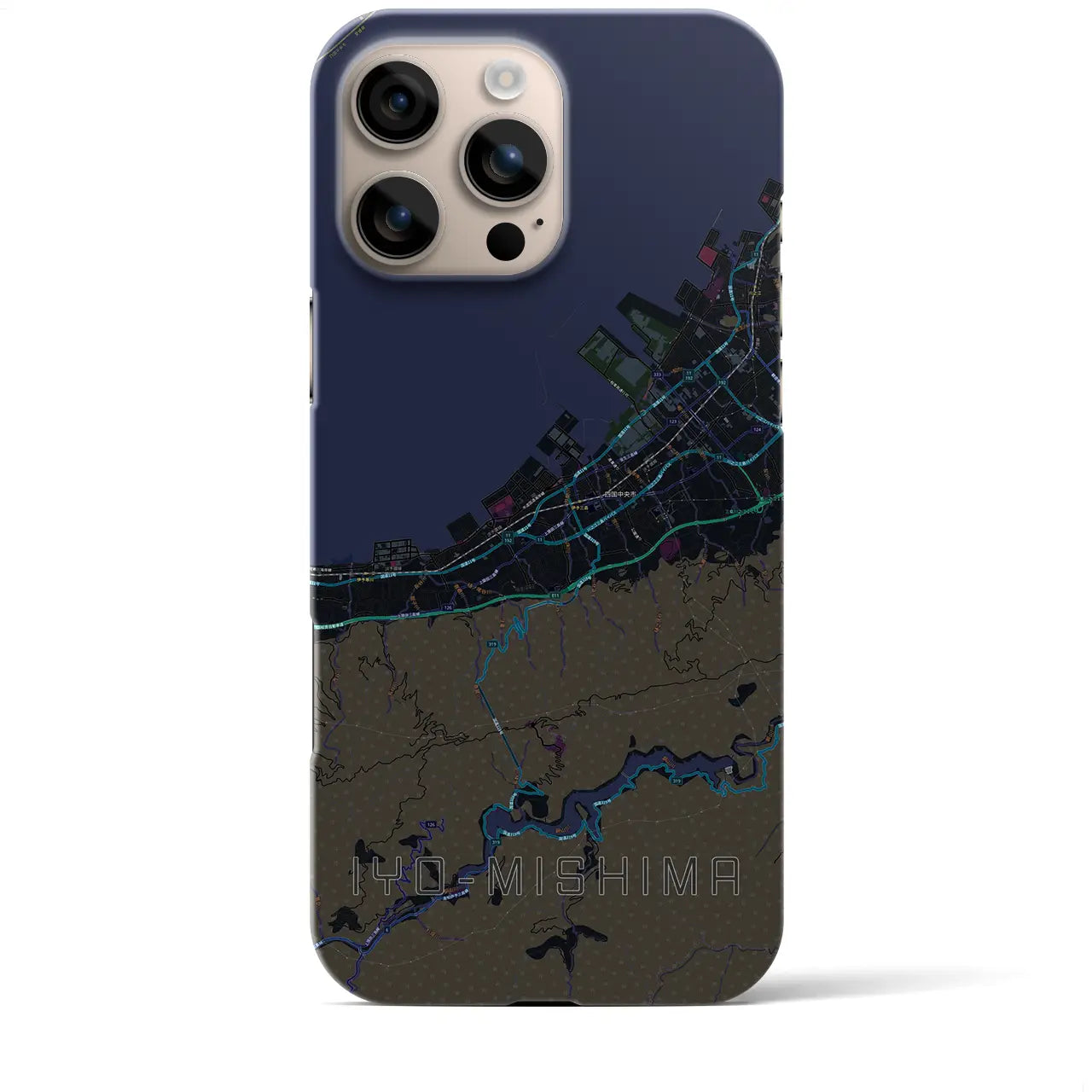 【伊予三島(愛媛県)】地図柄iPhoneケース(バックカバータイプ)