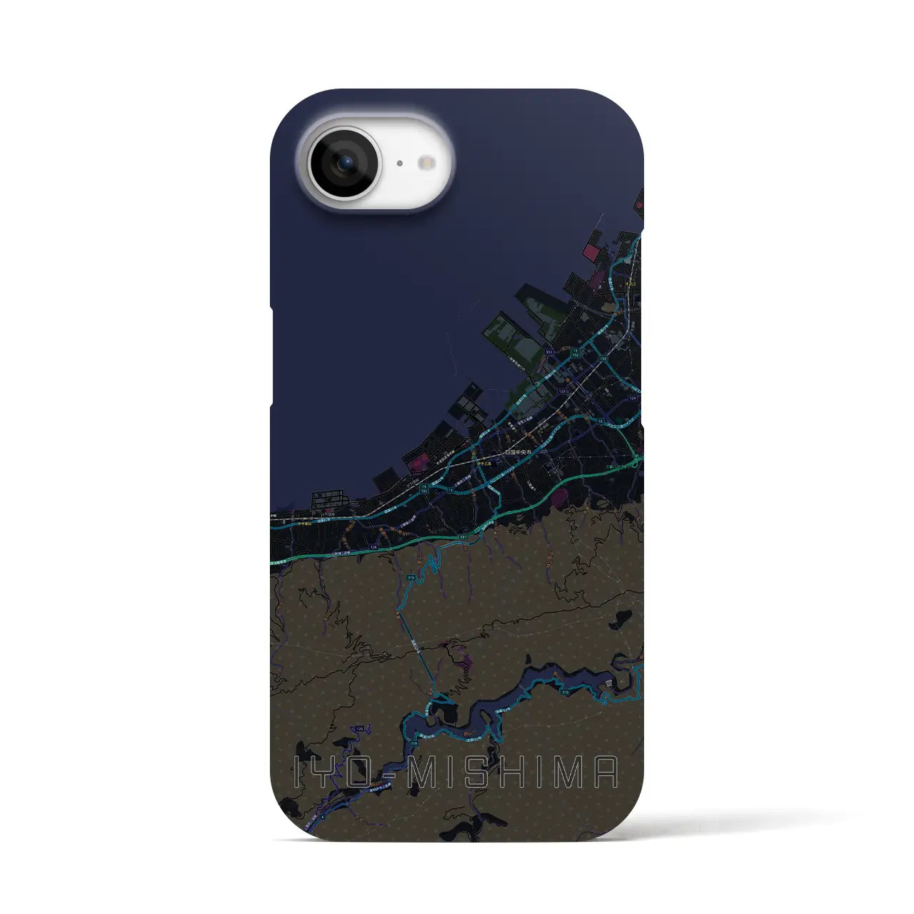 【伊予三島(愛媛県)】地図柄iPhoneケース(バックカバータイプ)