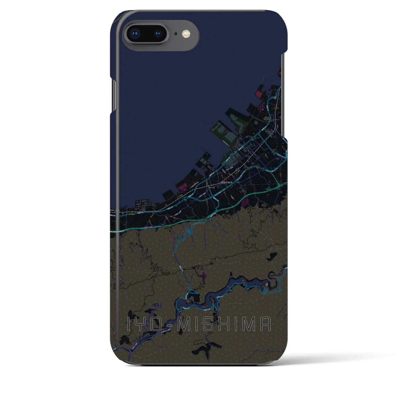 【伊予三島(愛媛県)】地図柄iPhoneケース(バックカバータイプ)
