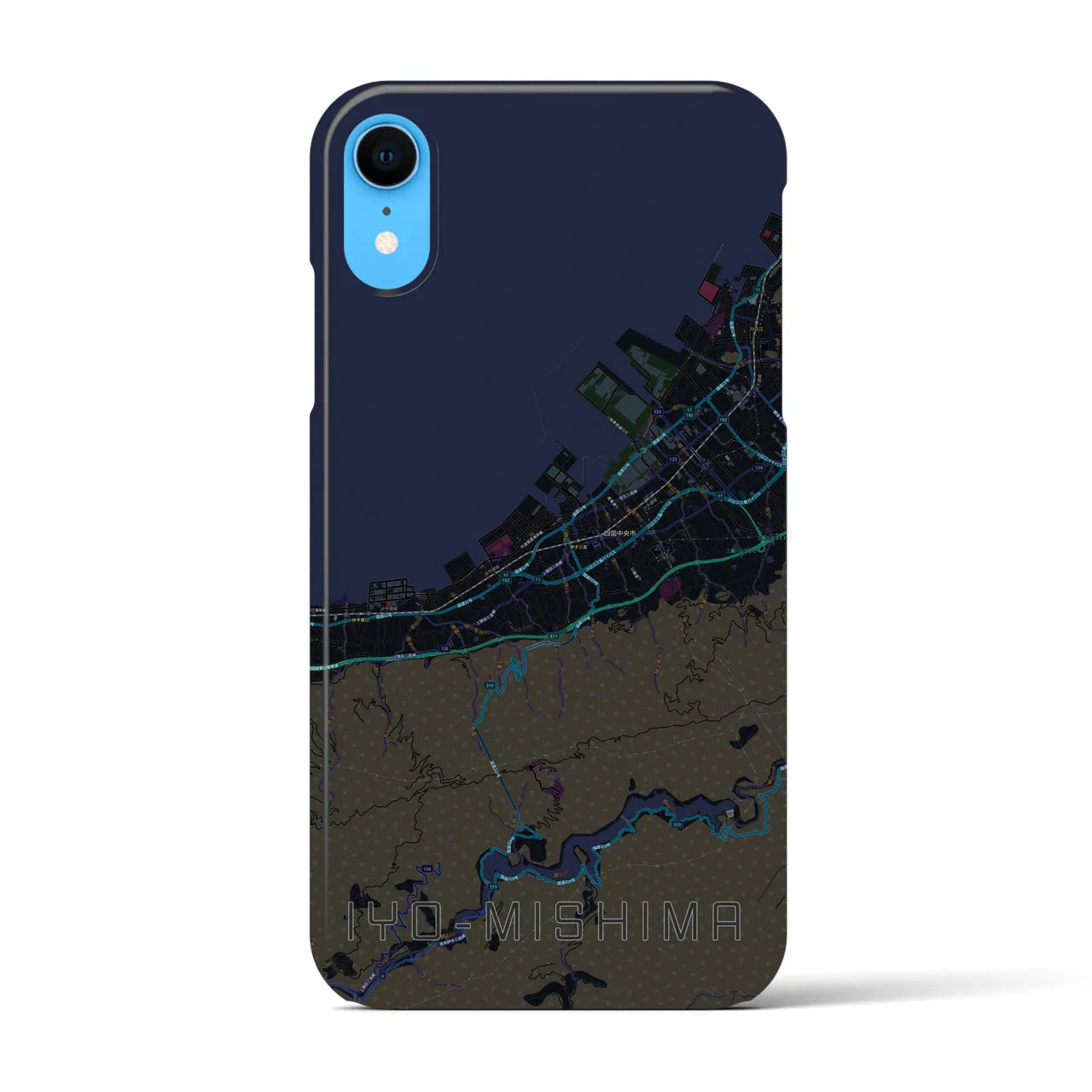 【伊予三島(愛媛県)】地図柄iPhoneケース(バックカバータイプ)