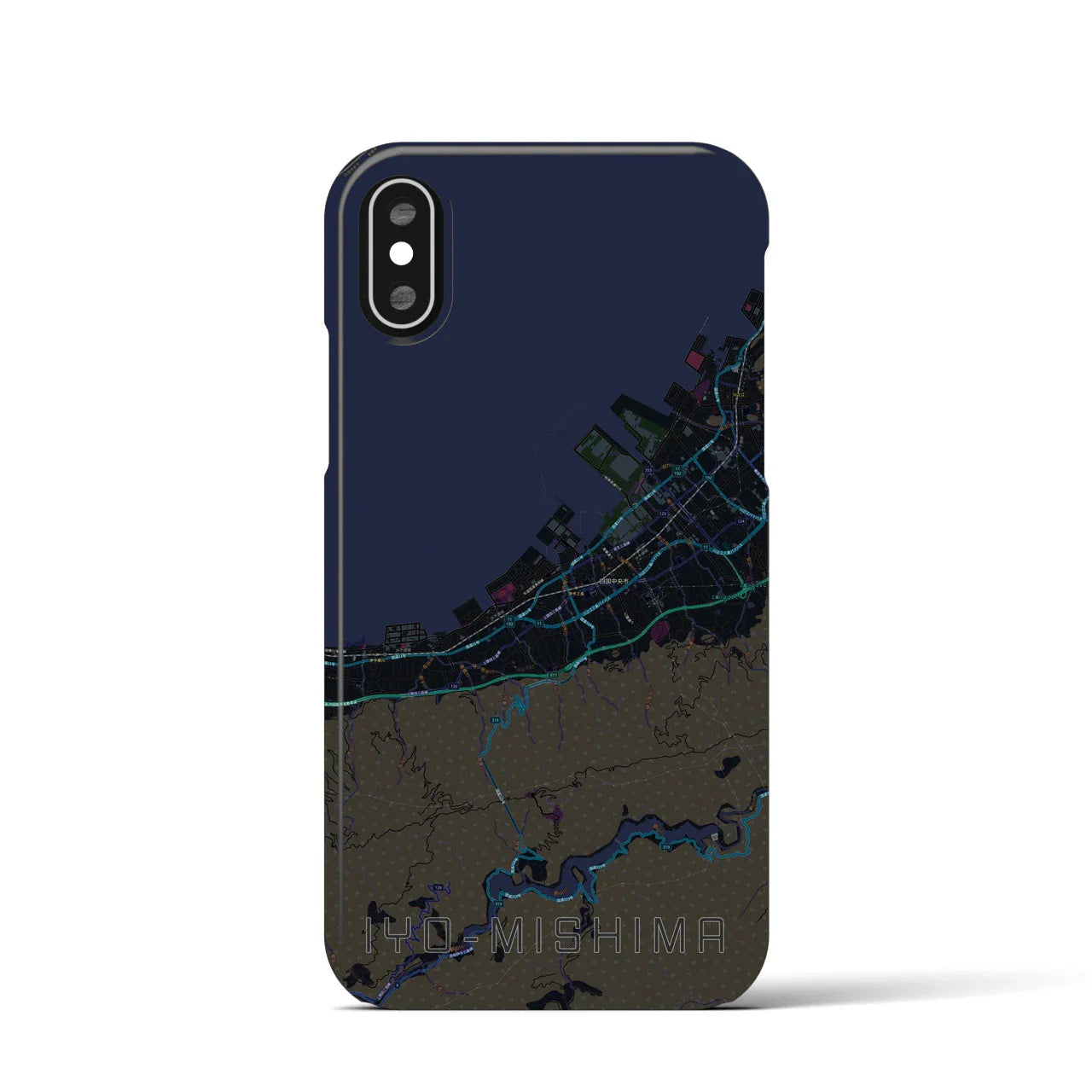 【伊予三島(愛媛県)】地図柄iPhoneケース(バックカバータイプ)