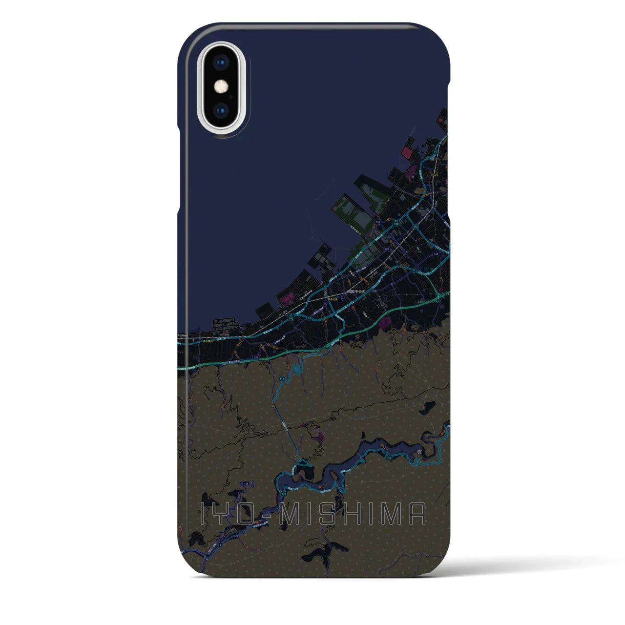 【伊予三島(愛媛県)】地図柄iPhoneケース(バックカバータイプ)