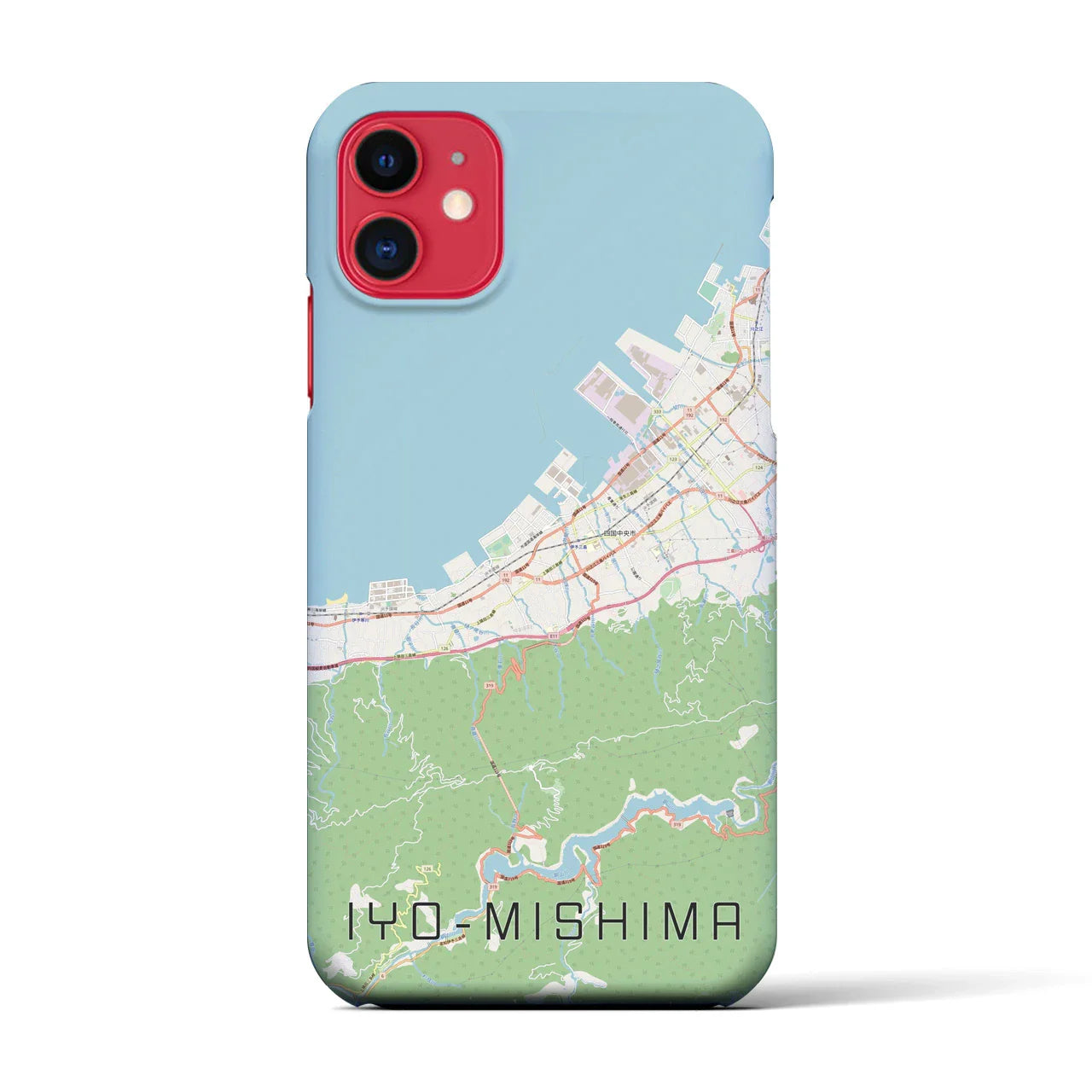 【伊予三島(愛媛県)】地図柄iPhoneケース(バックカバータイプ)